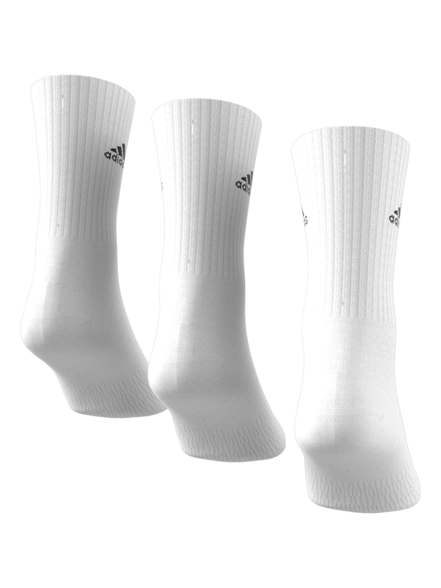 adidas Dove White 3 Pack Cushioned Crew Socks