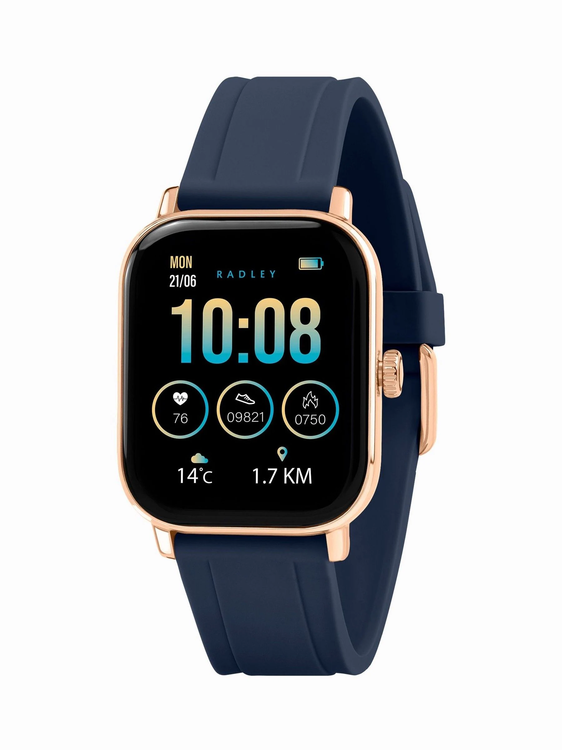 Radley Blue Series 56 Silicone Strap Smart Watch with True Wireless Earphones