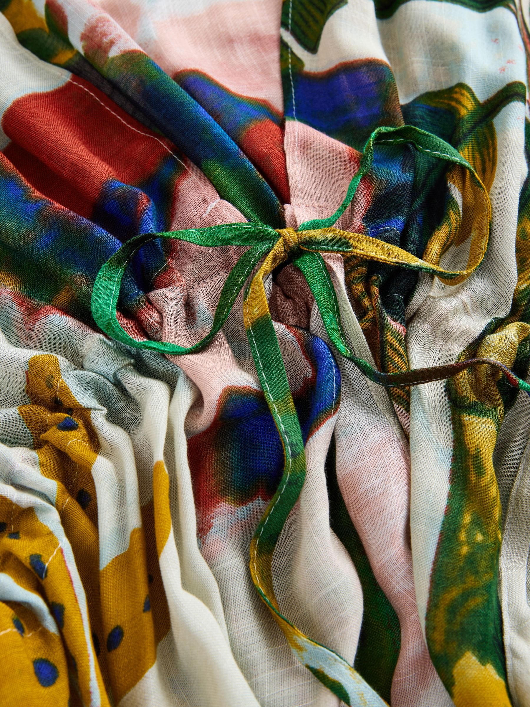 Bright Leopard Long Line Tie Waist Kaftan