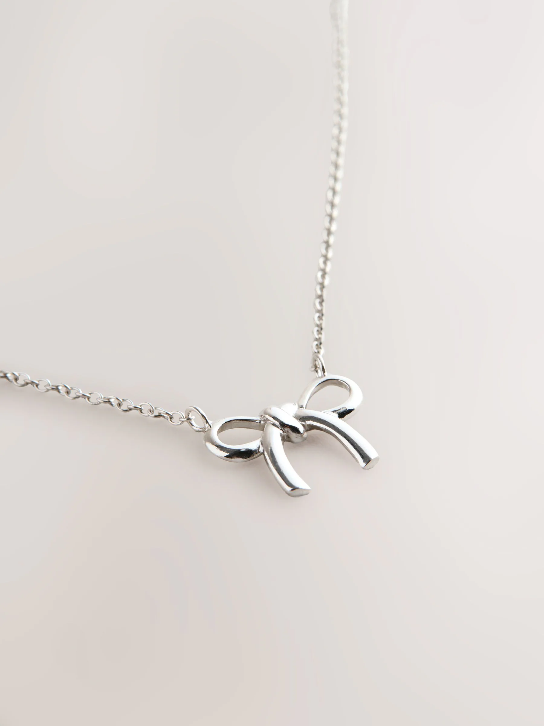 Sterling Silver Bow Necklace
