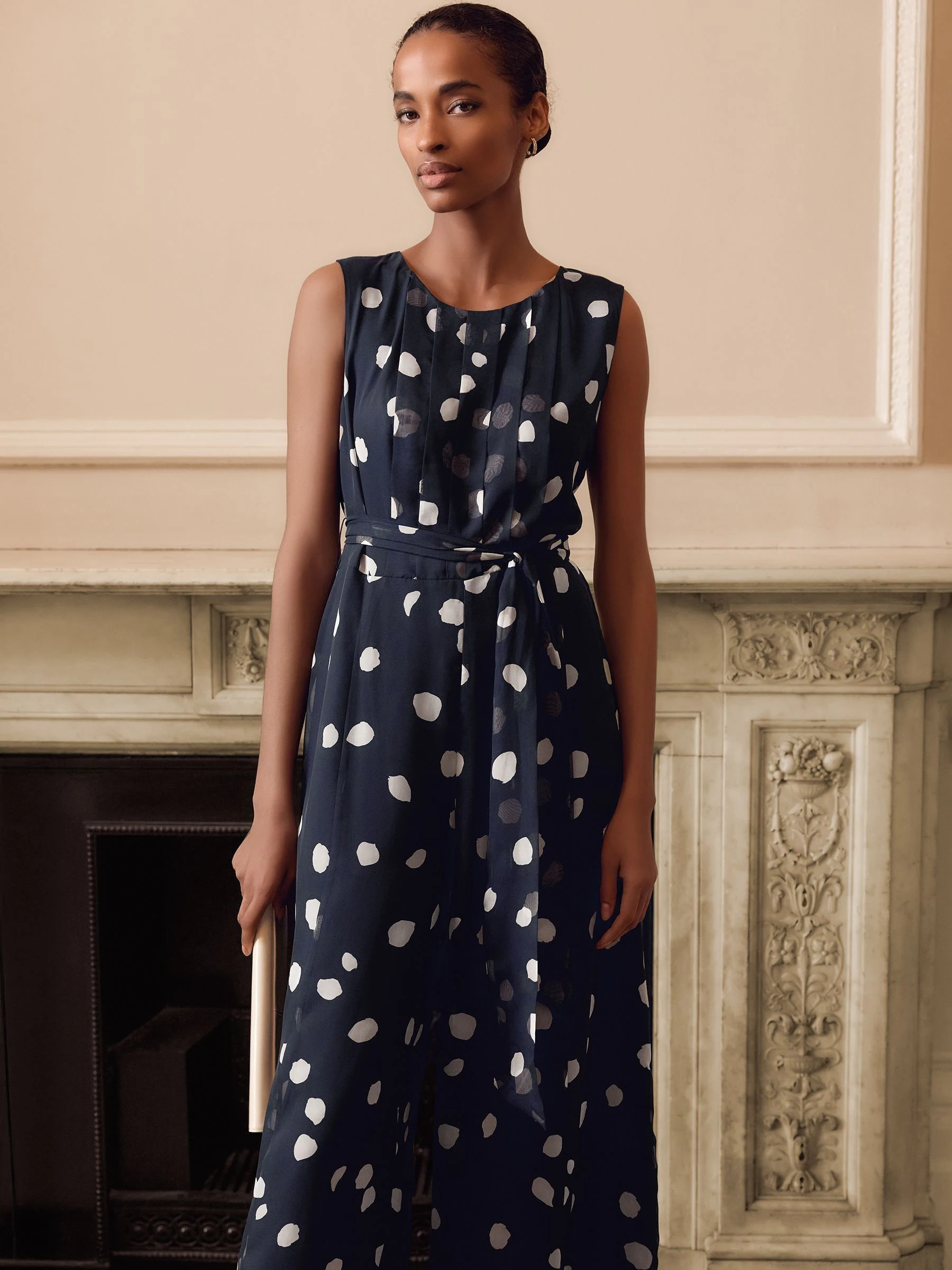 Phase Eight Blue Maxine Spot Jumpsuit