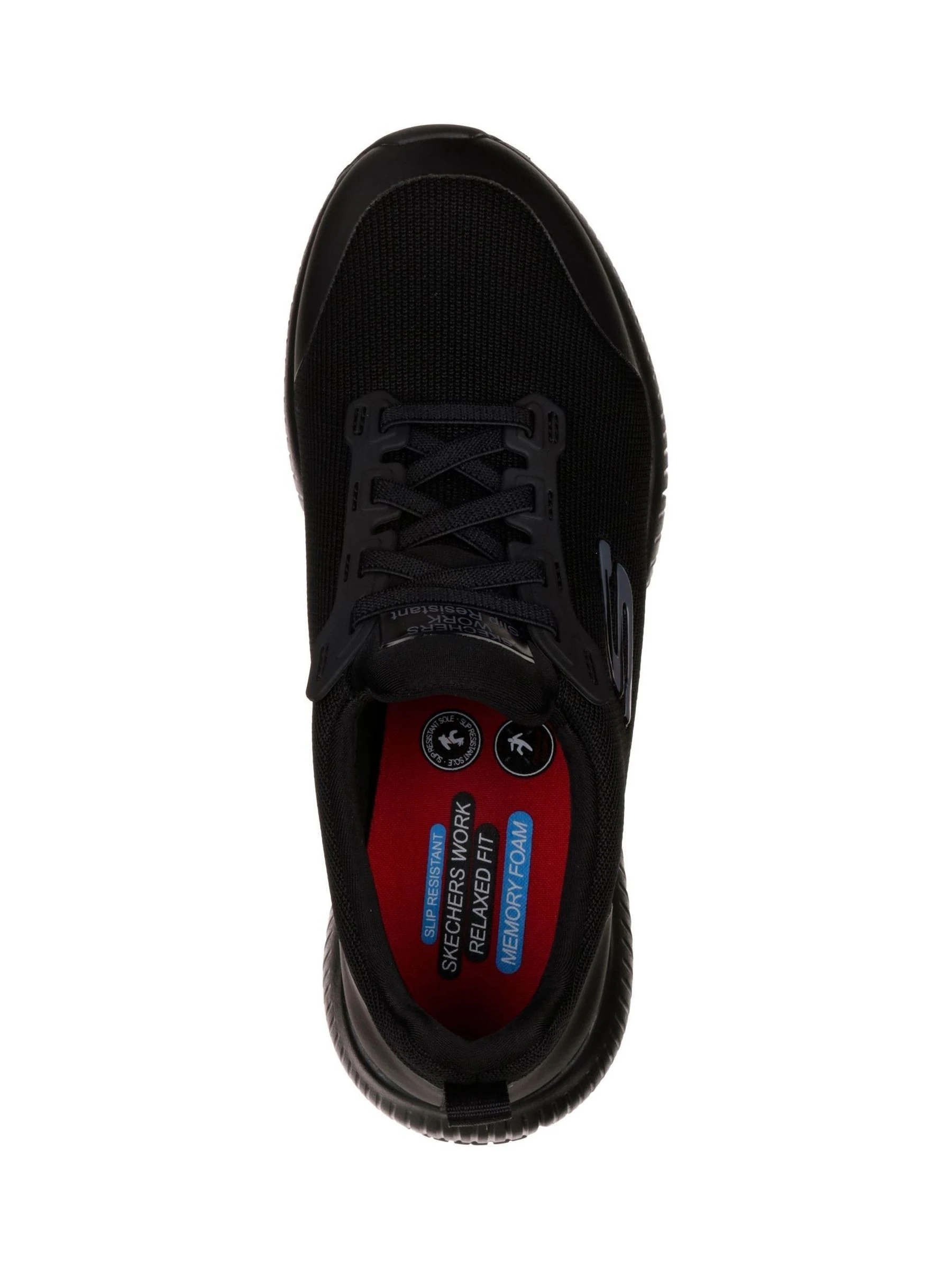 Skechers Black Standard Fit Womens Squad Slip Resistant Work Trainers