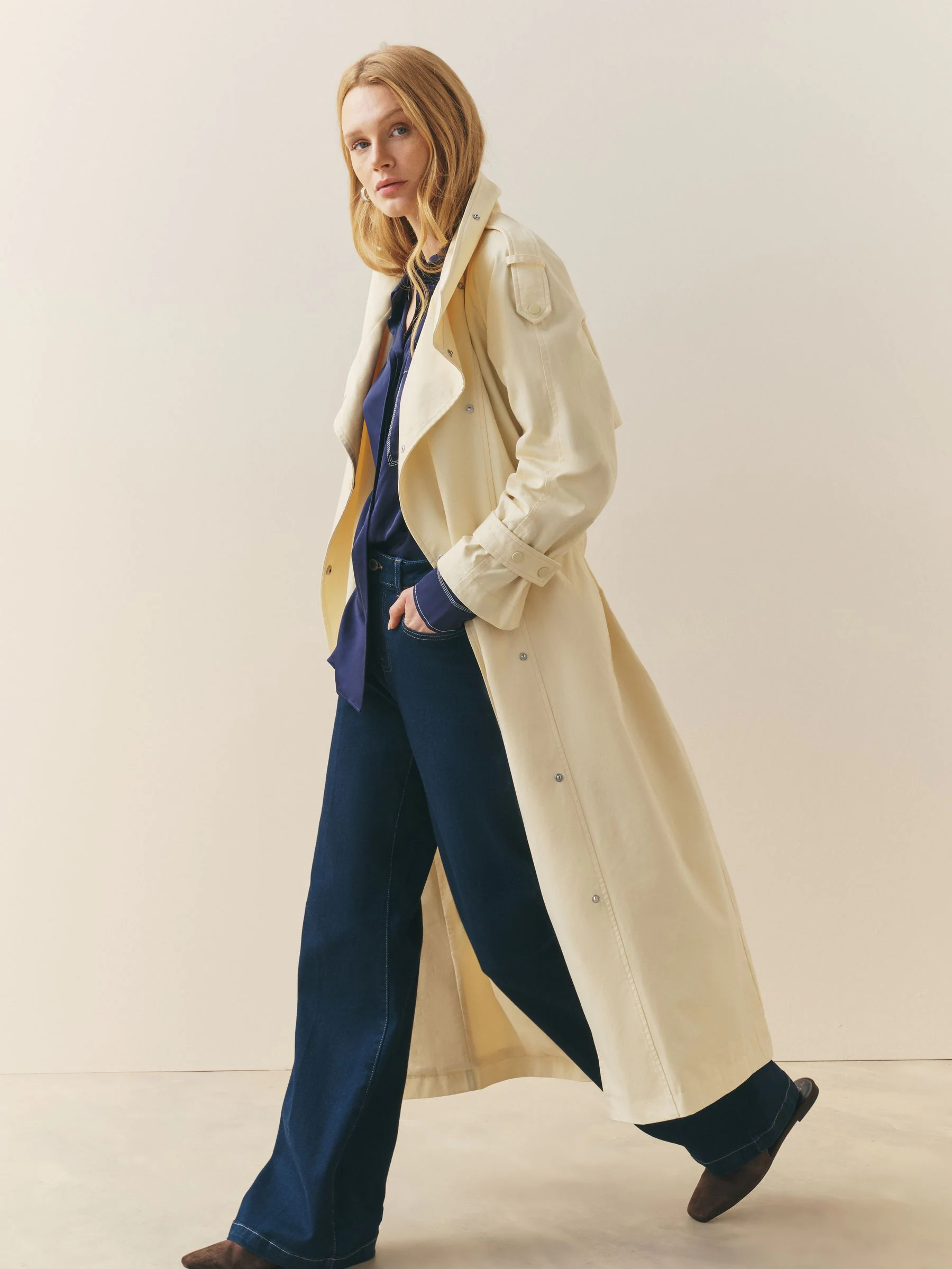Nothing Ordinary Buttermilk Pure Cotton Trench Coat