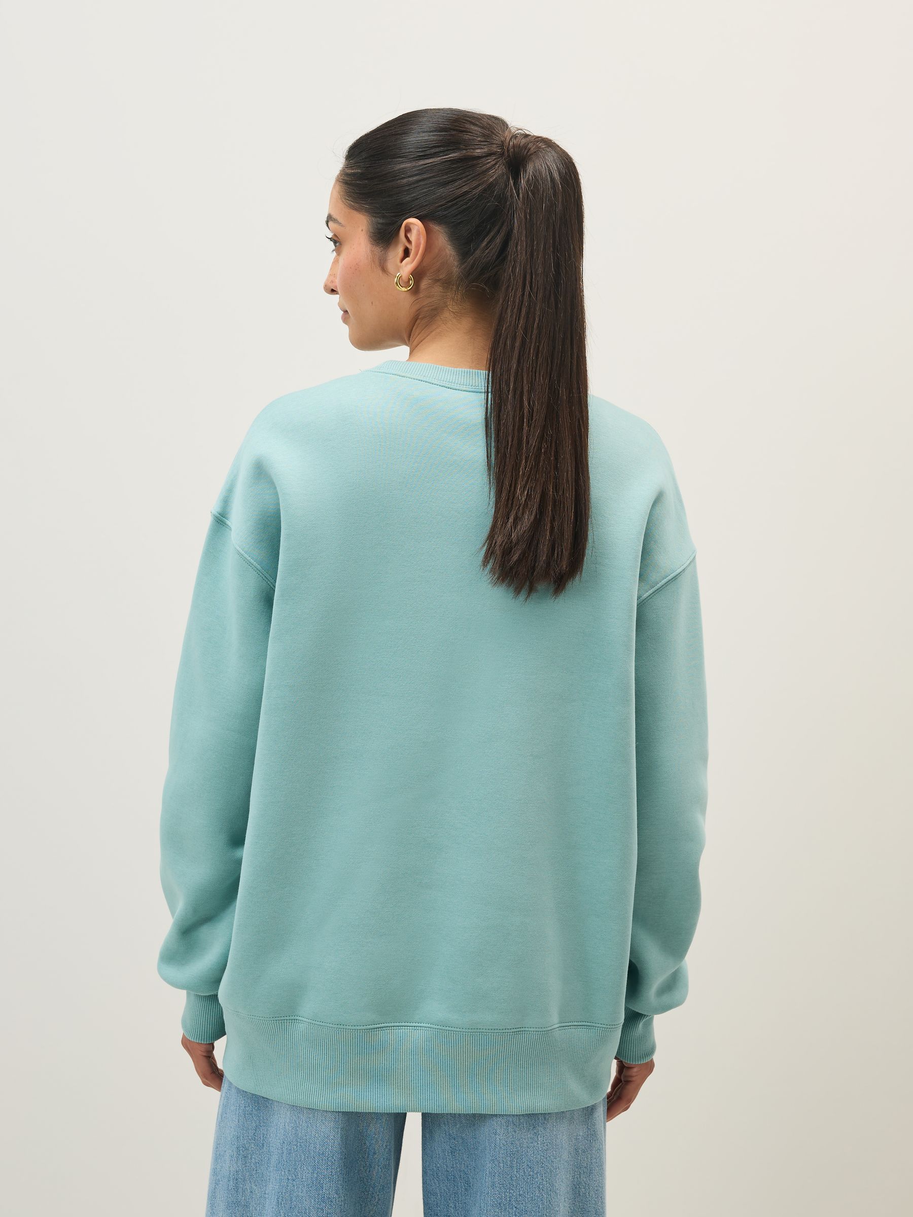 Nike Cannon Blue Oversized Fleece Crew Neck Sweatshirt