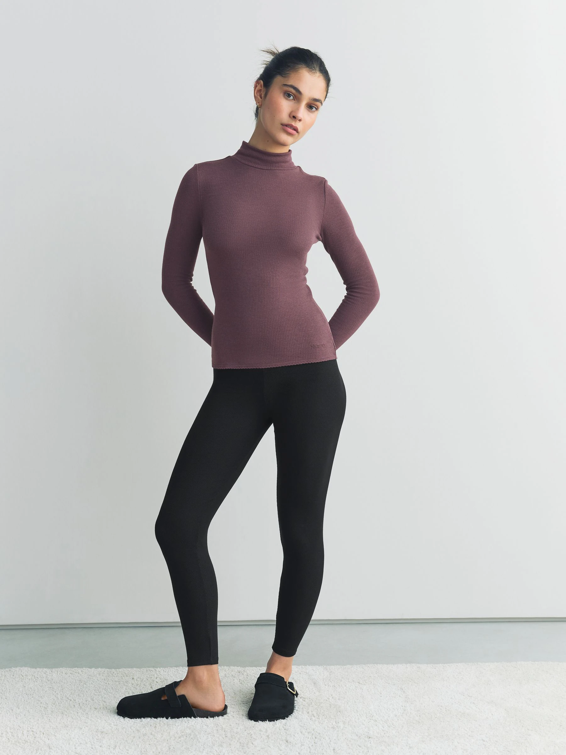 Berry Thermal Maximum Warmth Cosy Ribbed Roll Neck Top