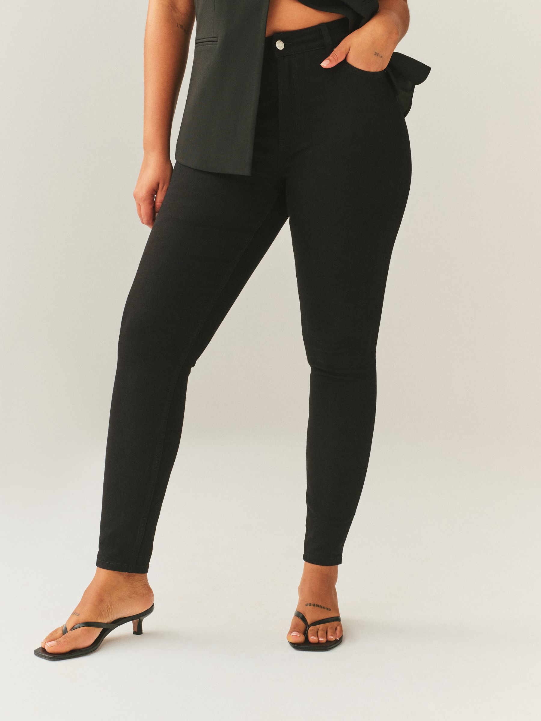 Black Hourglass Mid Rise Skinny Jeans