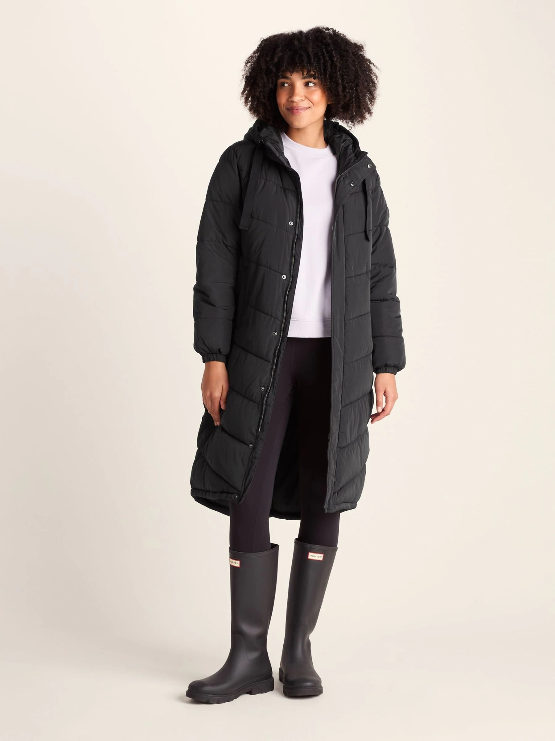 Tog 24 Black Raleigh Thermal Padded Hooded Long Coat