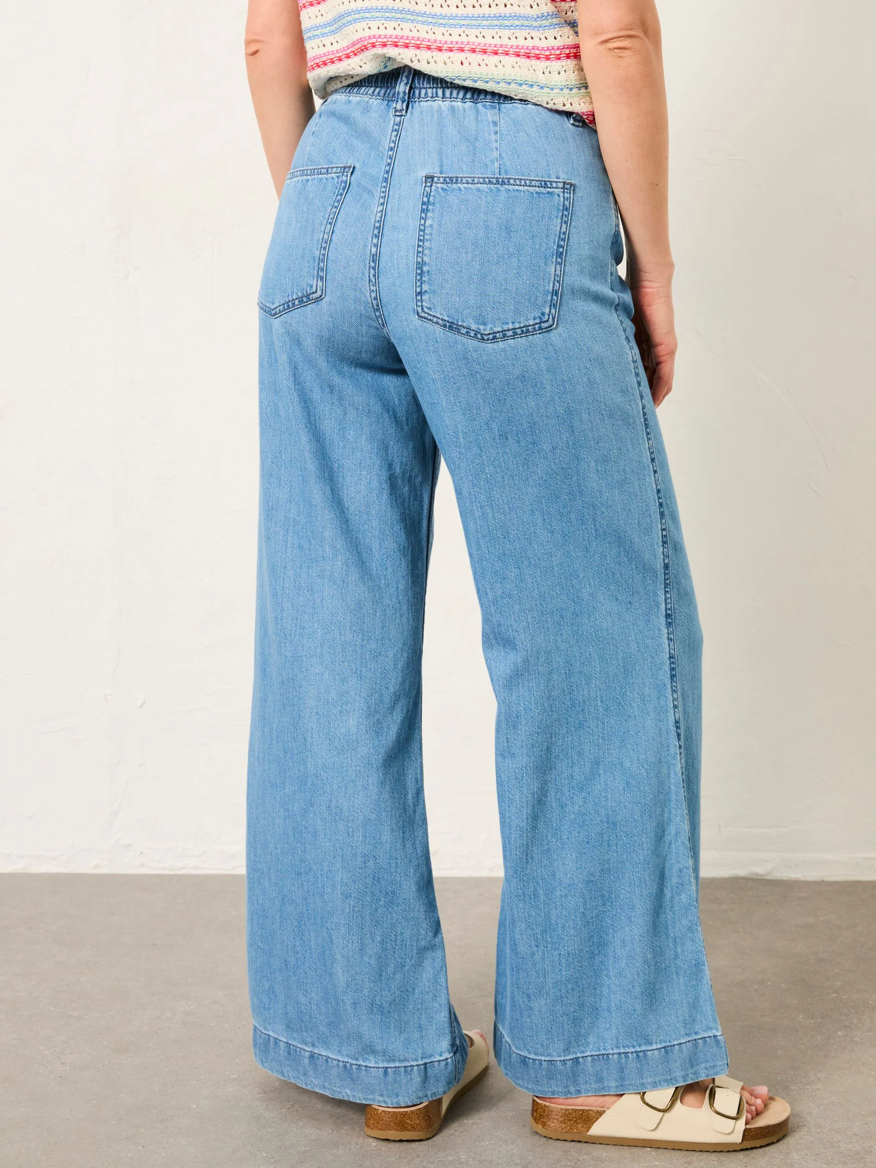 FatFace Amberley Blue Denim Wide Leg Jeans
