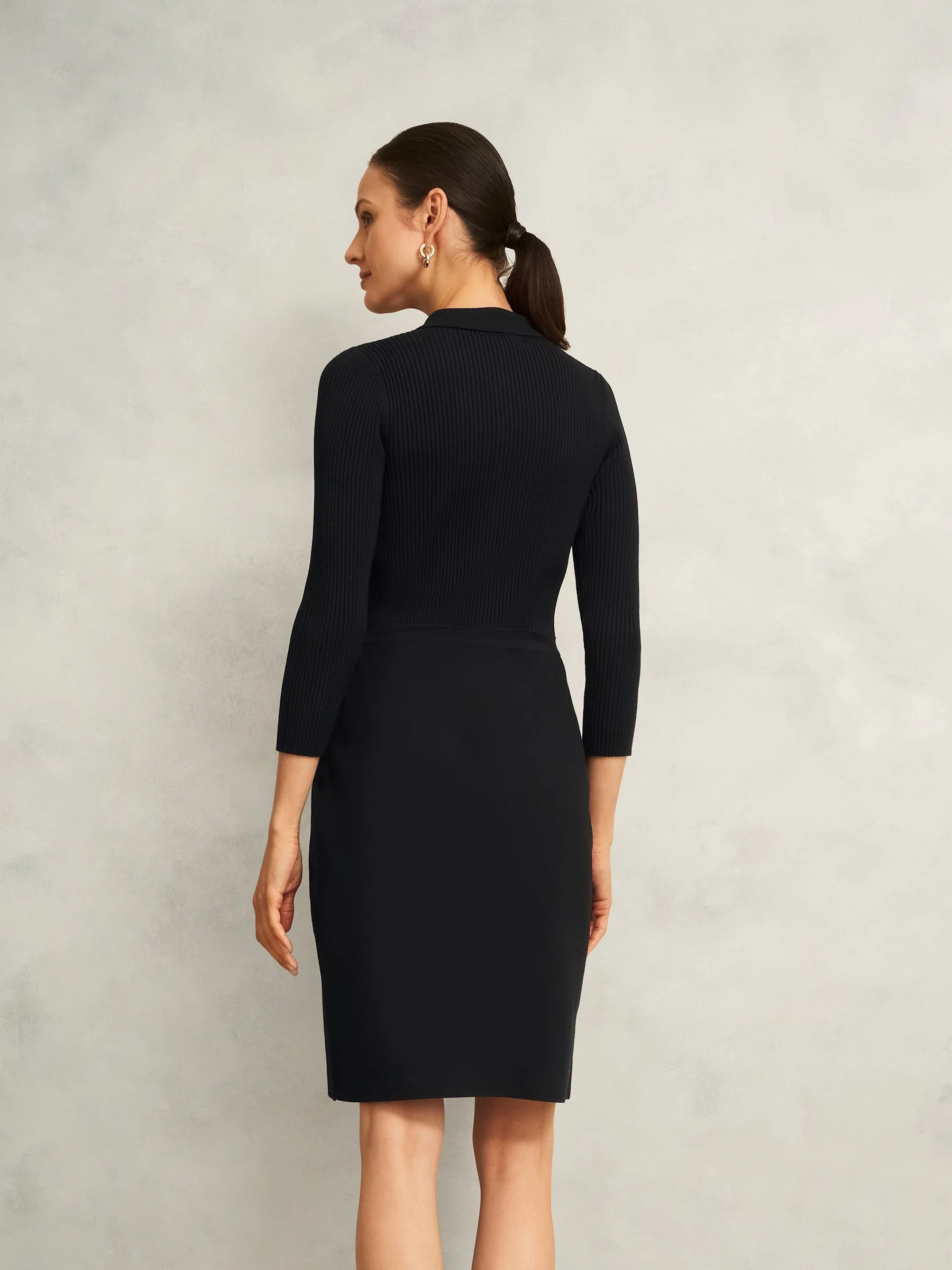 Hobbs Black Blanche Knitted Dress