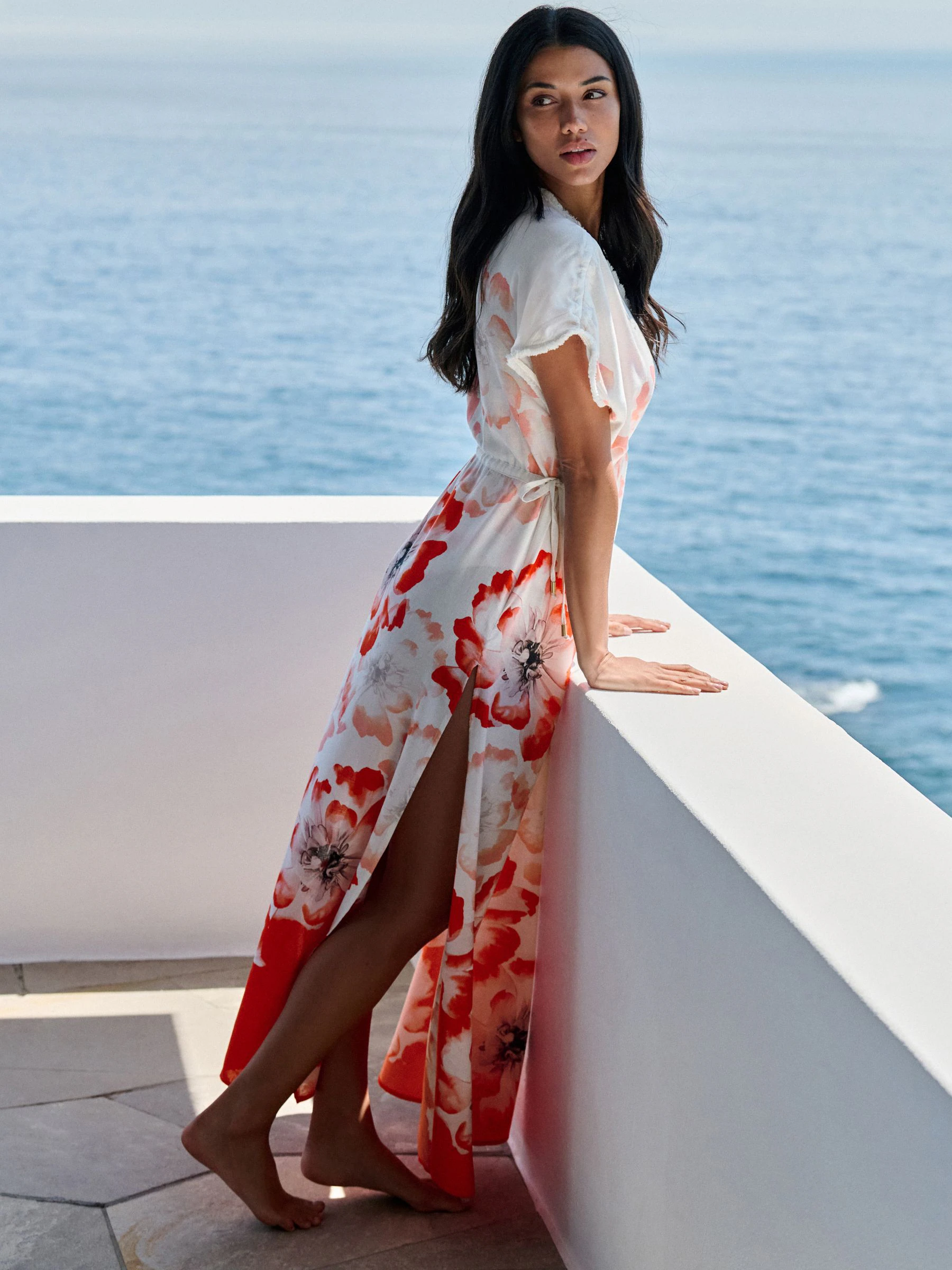 B by Ted Baker Floral Linen Blend Beach Dress