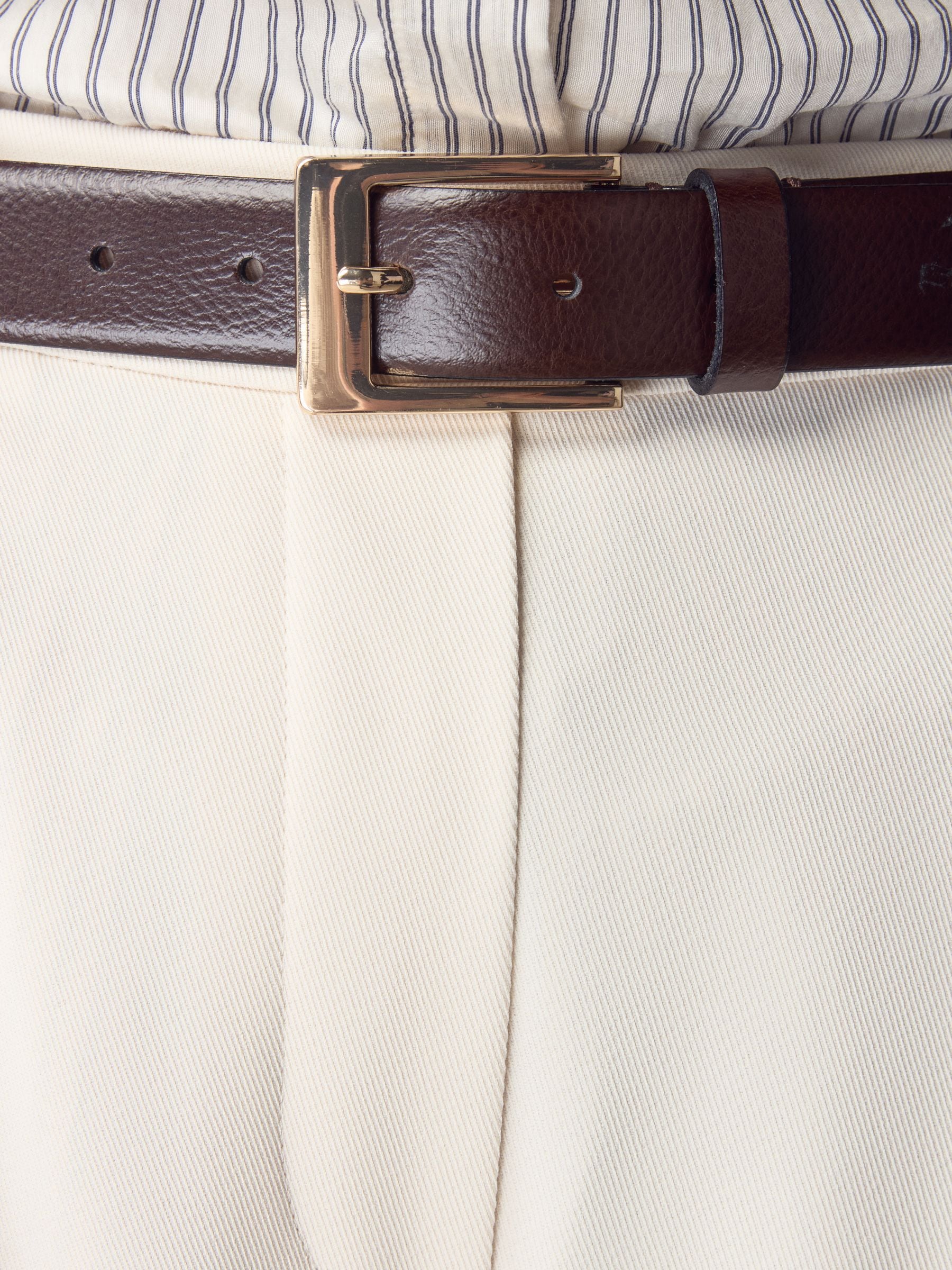 Chocolate Brown N. Premium Made In Italy Leather Belt