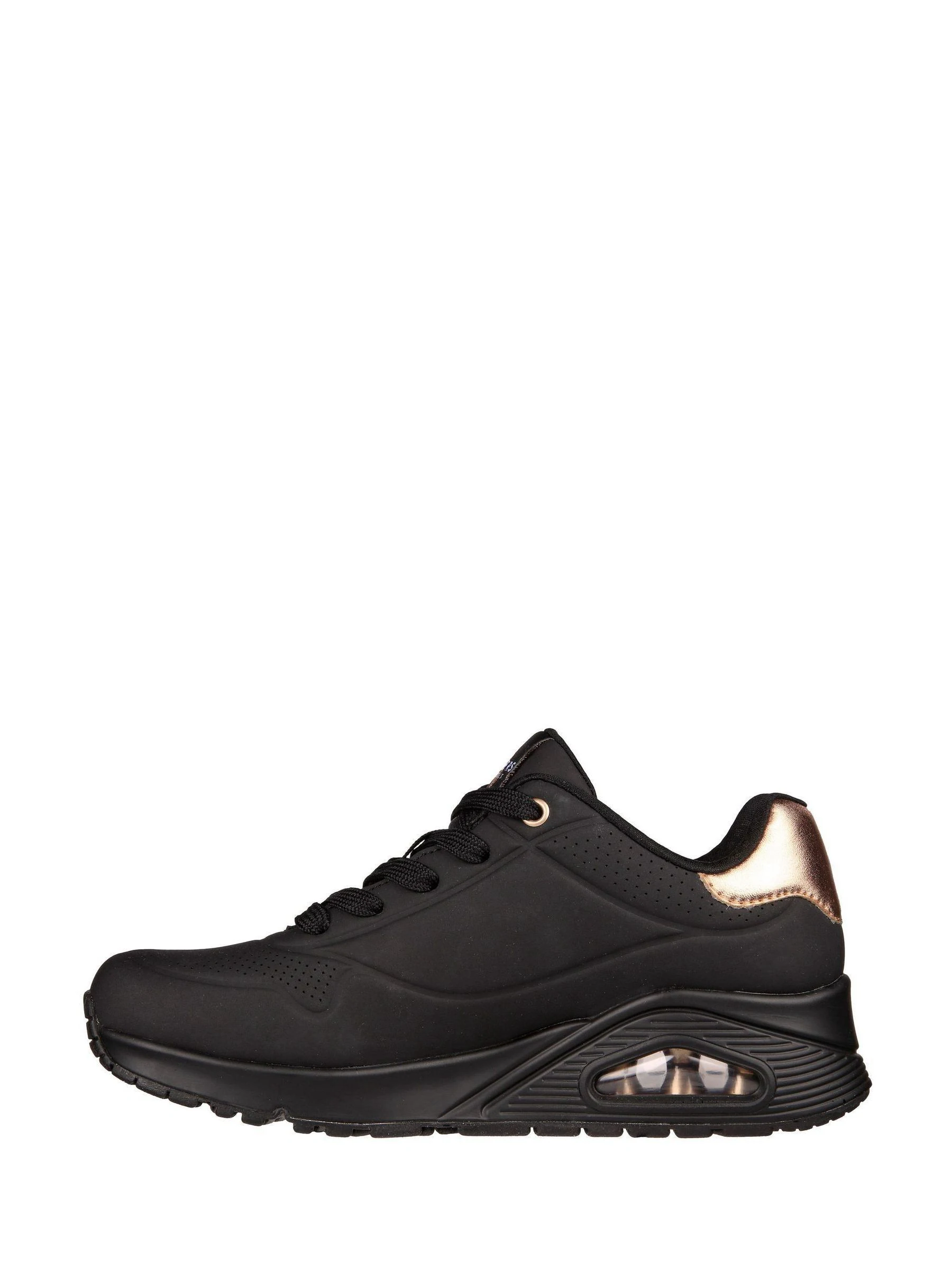 Skechers Black Light Golden Womens Standard Fit Uno Trainers