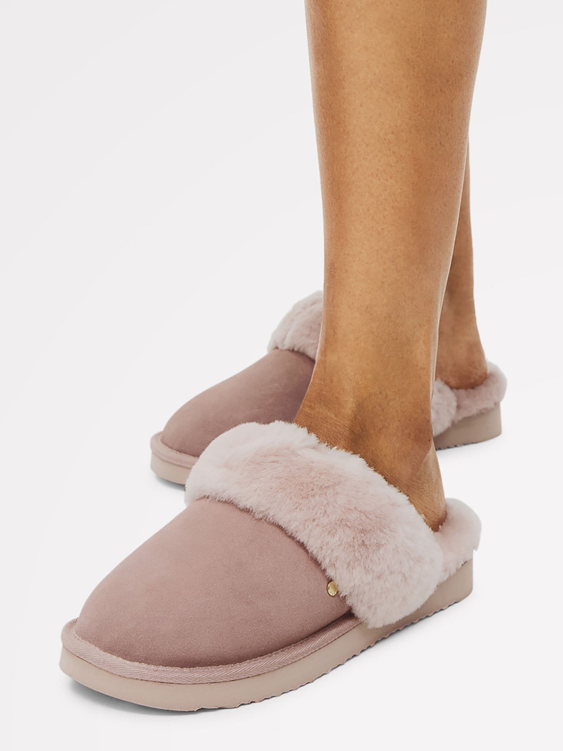 Radley Pink Maple Lane Shearling Cuff Mule Slippers