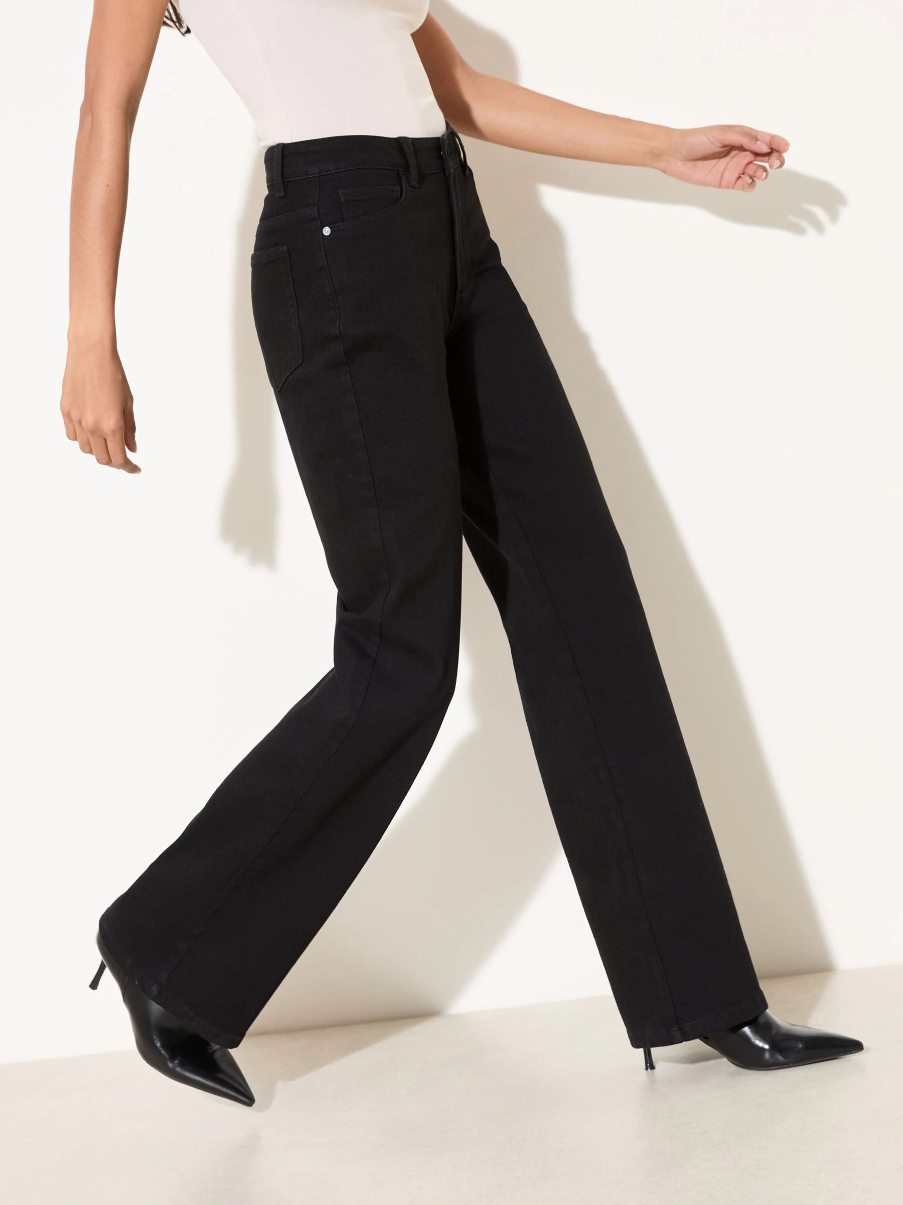 Friends Like These True Black Everyday Wide Leg Jeans