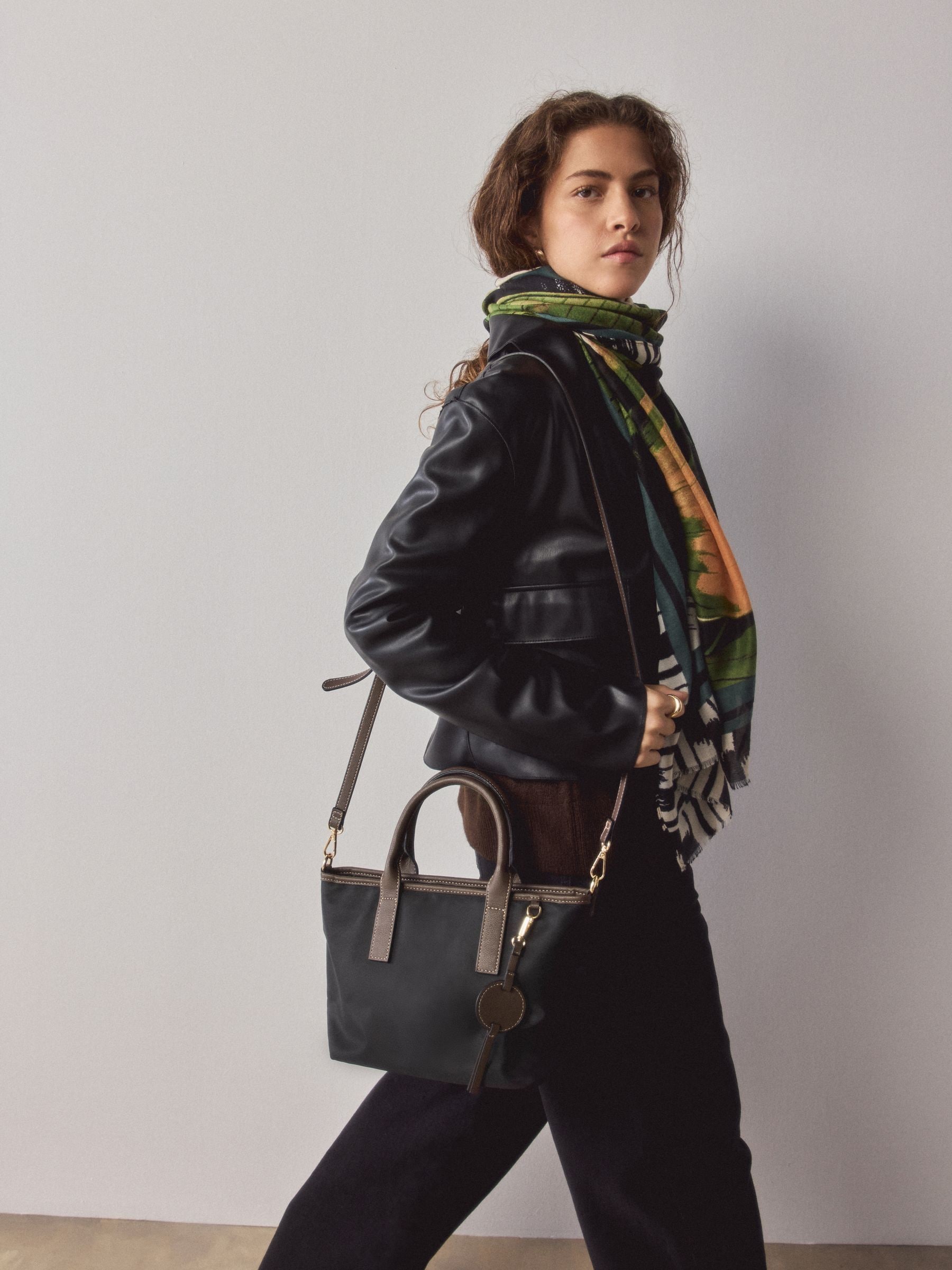 Black Nylon Cross-Body Bag