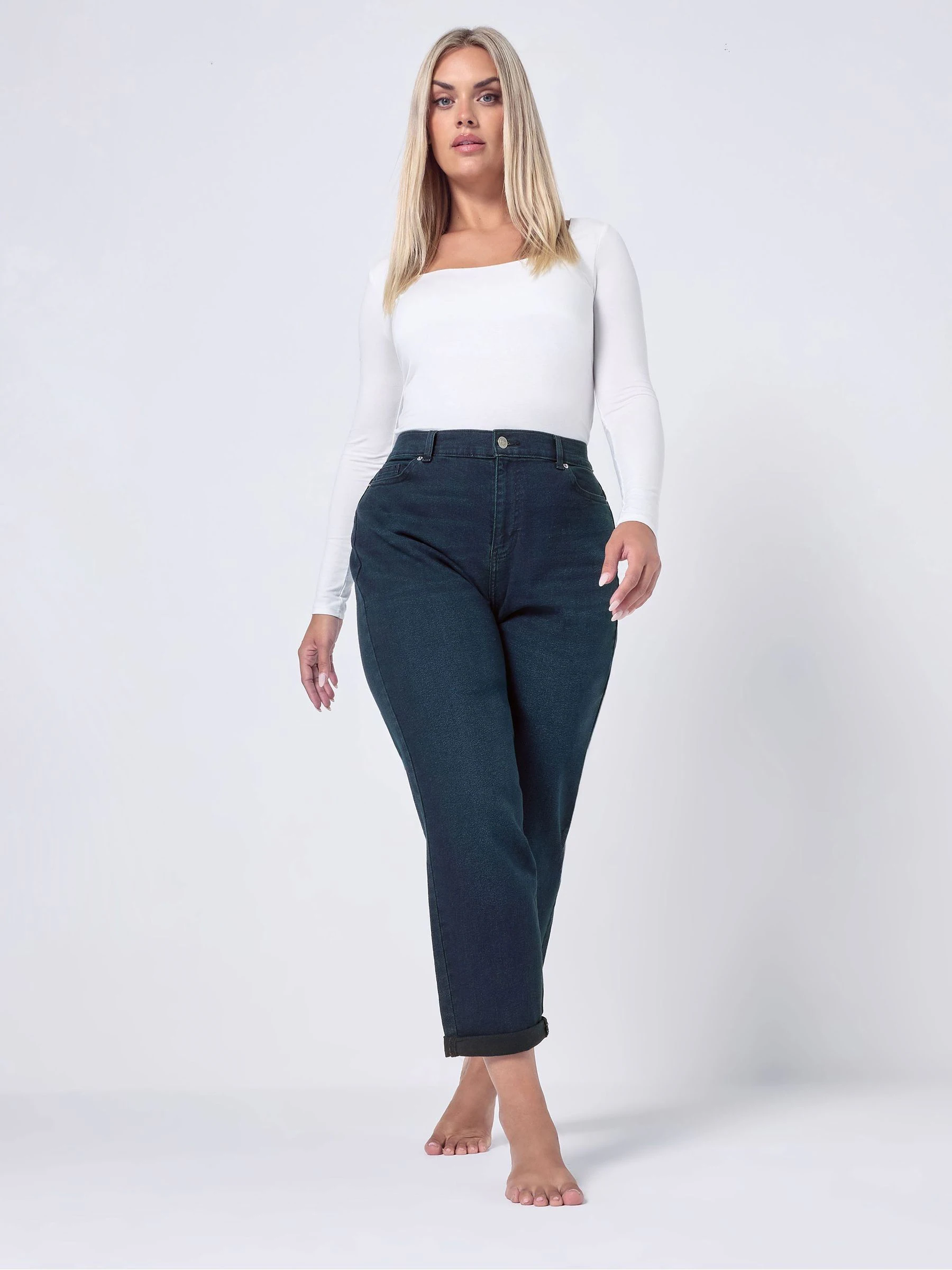 Yours Curve Blue Boyfriend Jeans