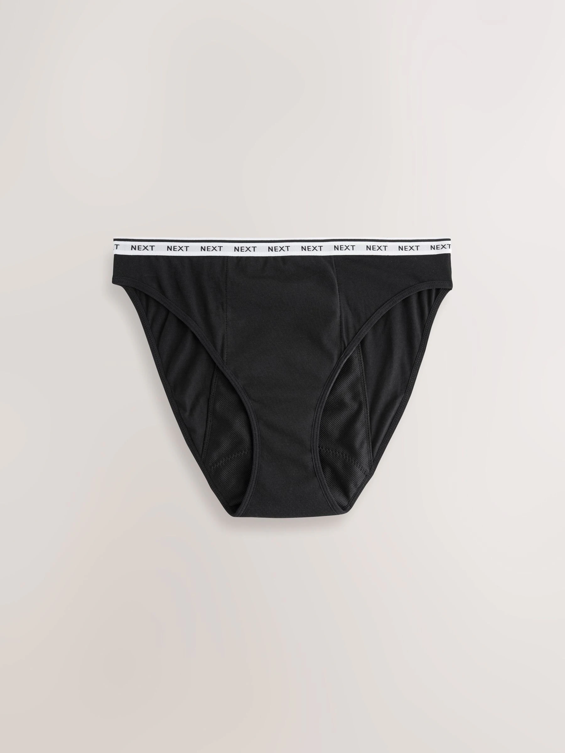 Black High Leg Heavy Flow Period Knickers 2 Pack