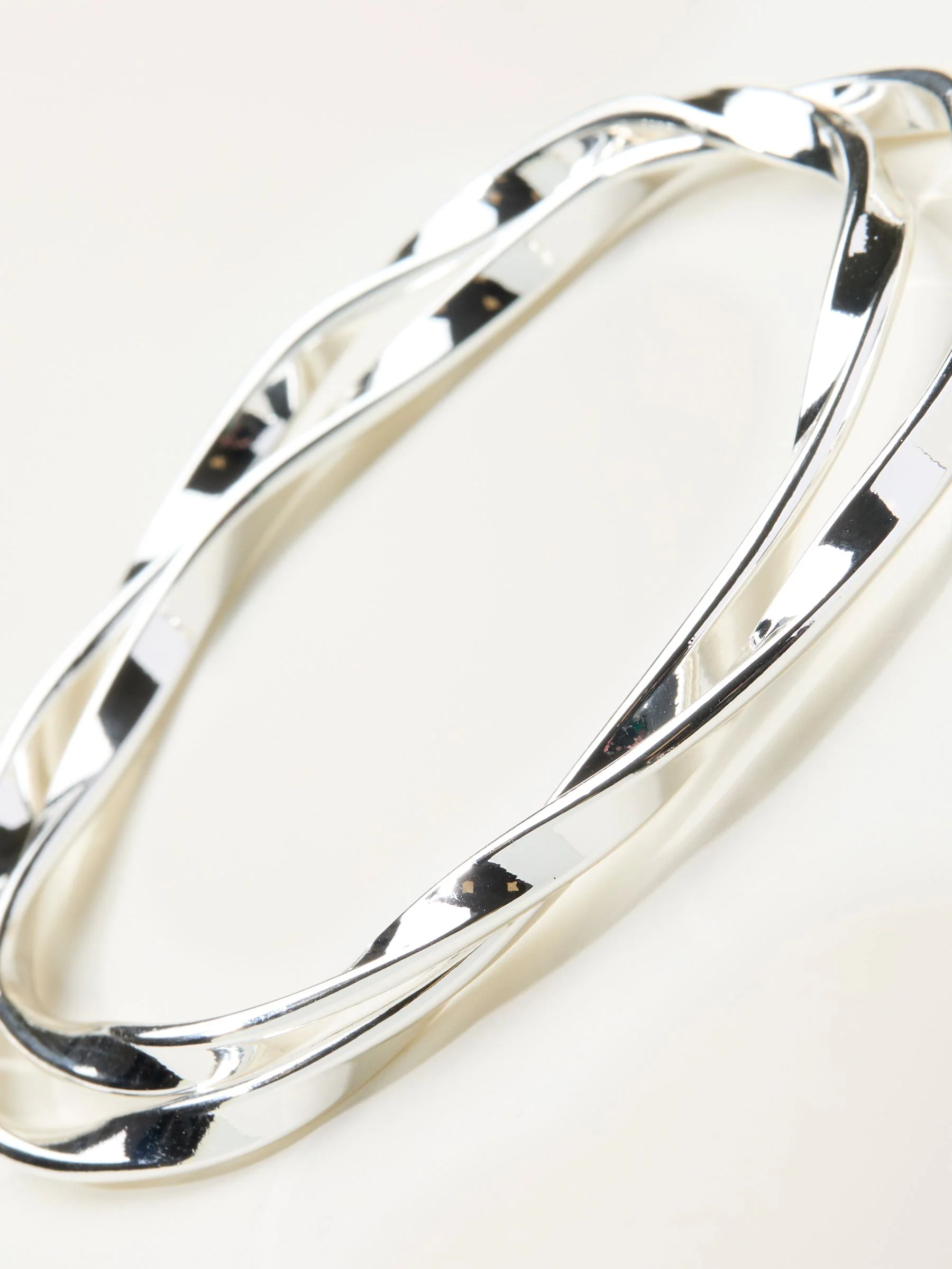 FatFace Silver Tone Double Bangle