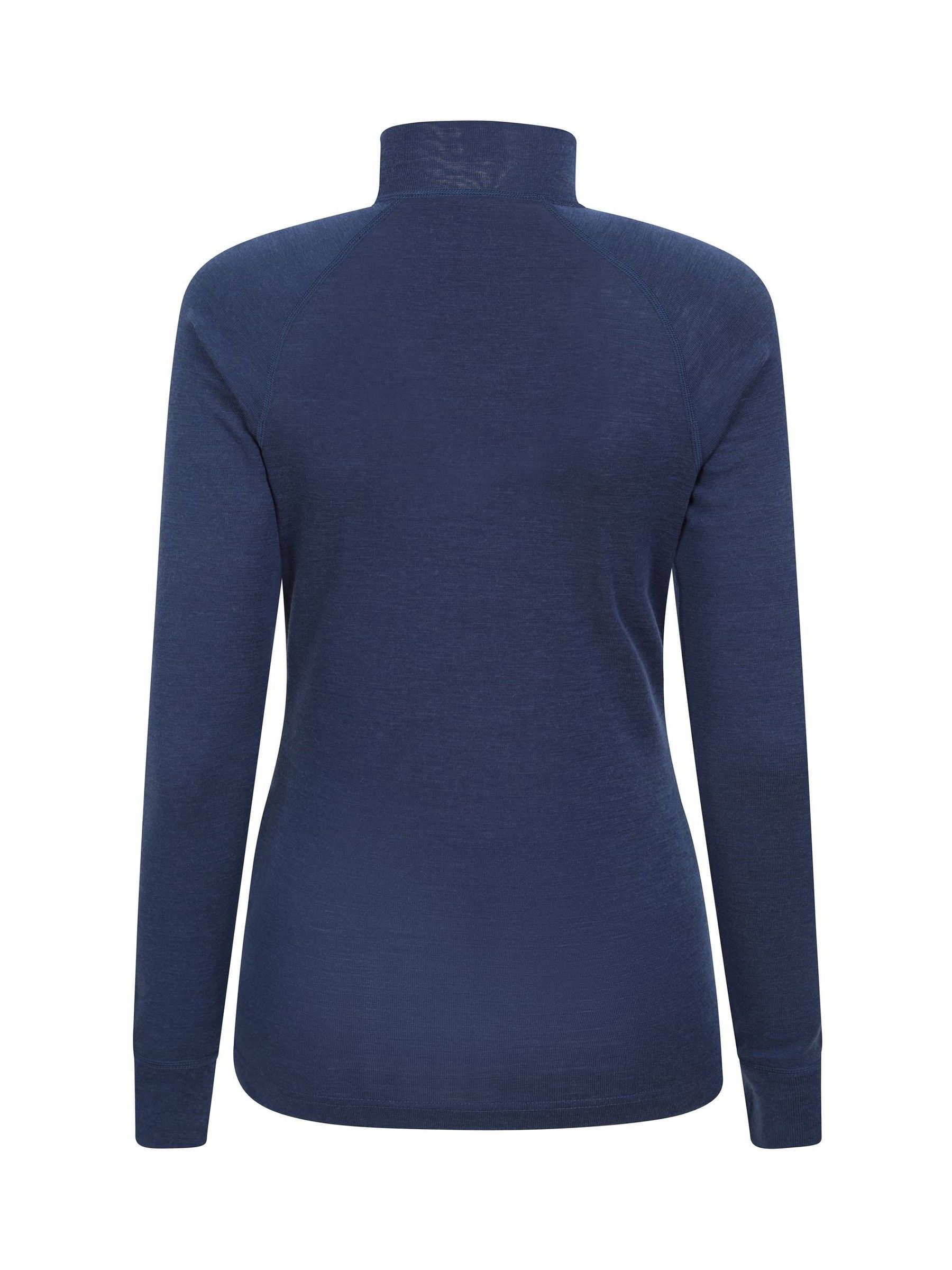 Mountain Warehouse Navy Womens Merino Zip Neck Thermal Top