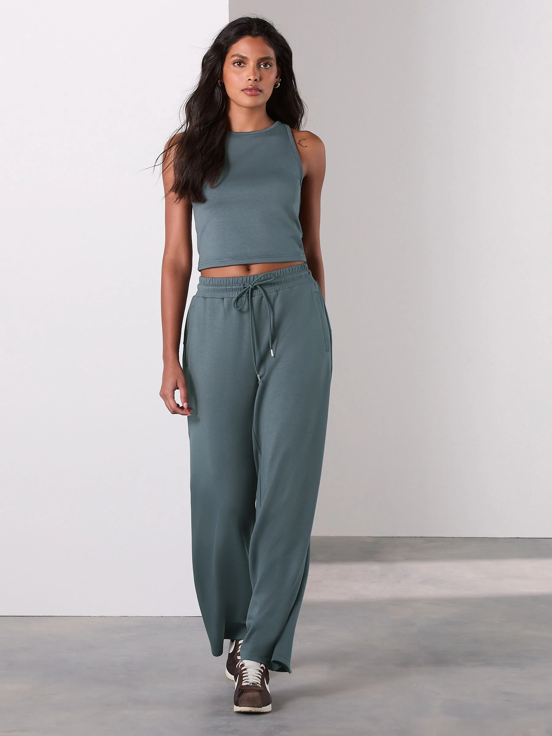 Teal Blue Slinky Supersoft Racer Tank Vest