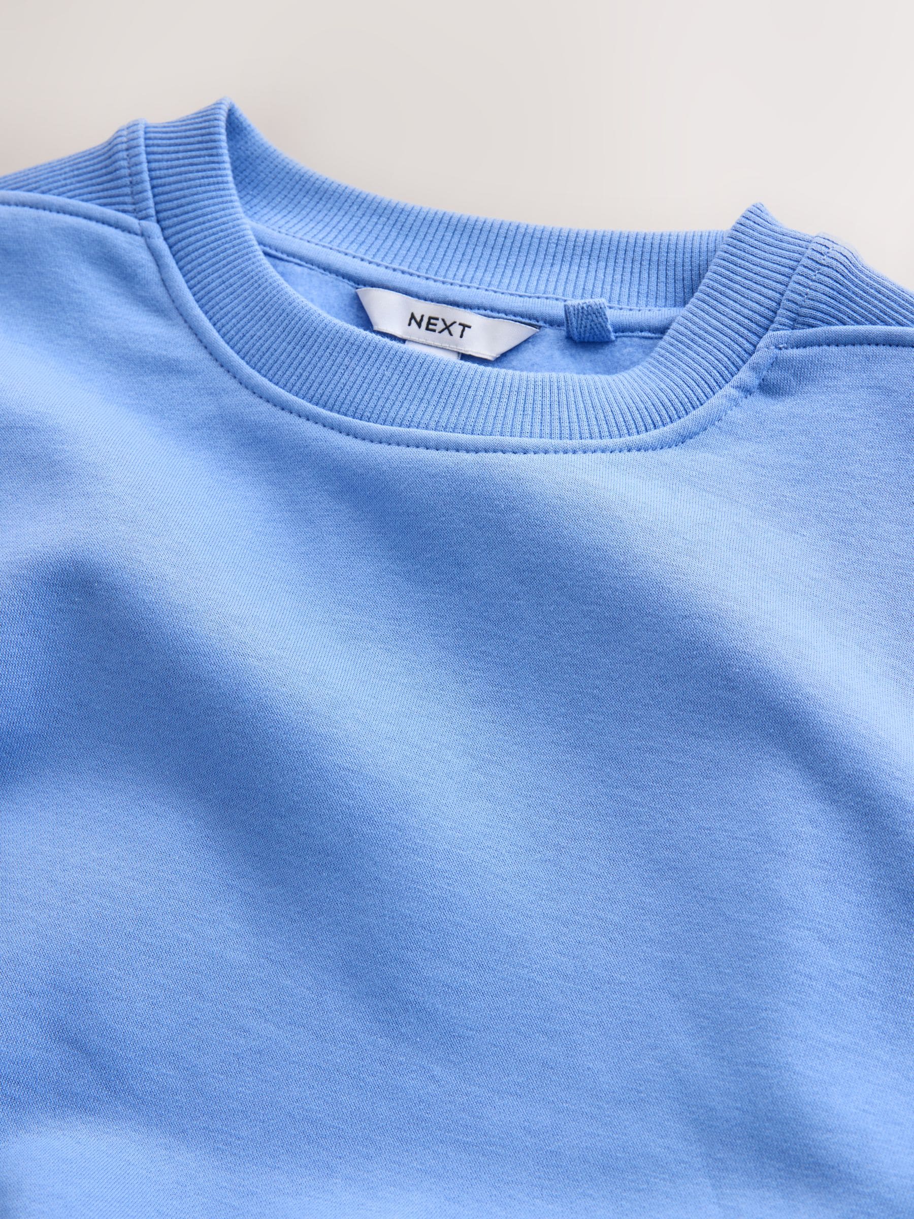 Bright Blue Relaxed Fit Essentials Longline Sweatshirt with Pockets