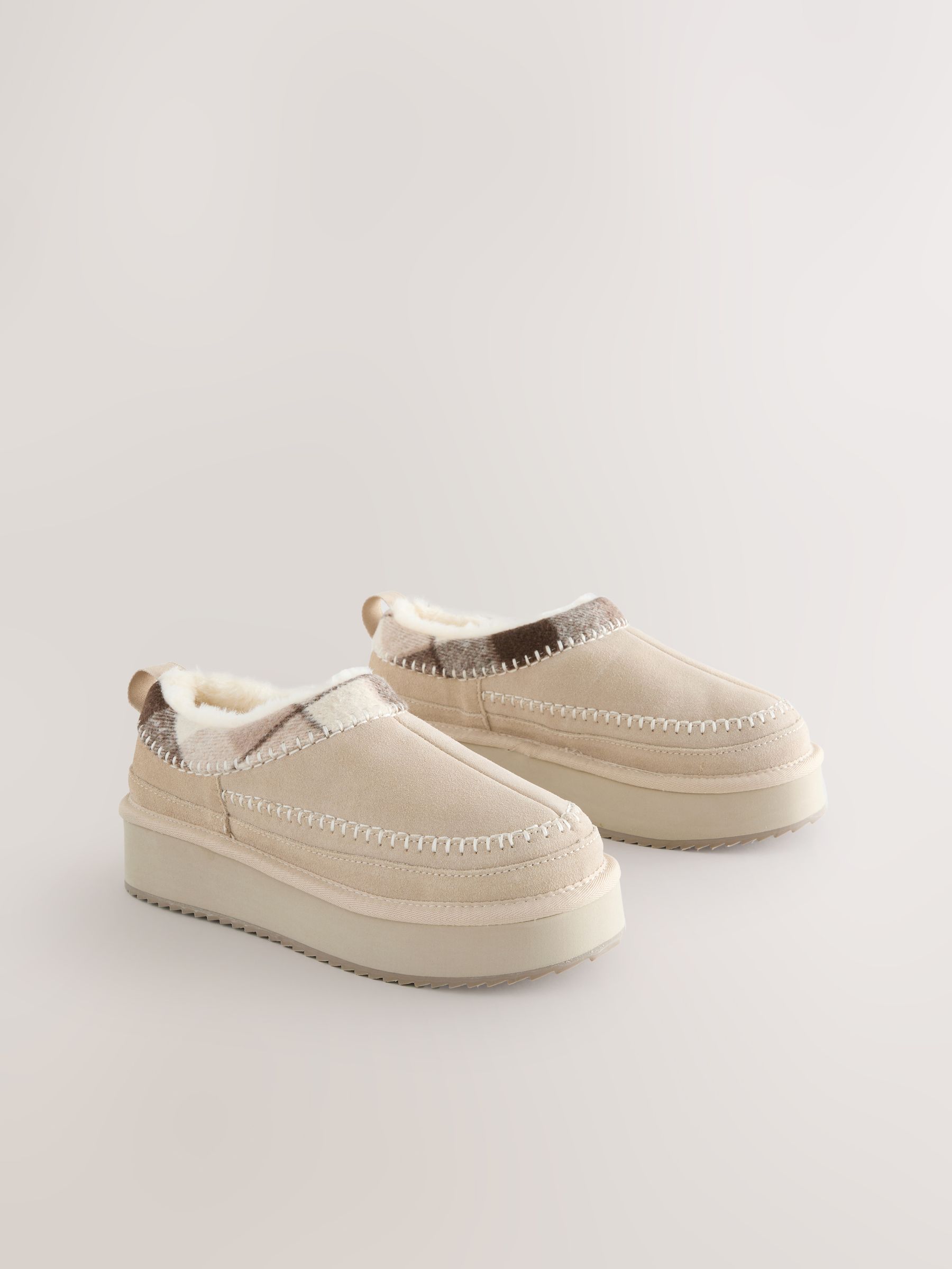 Mink Brown Forever Comfort® Leather Fur Lined Cosy Platform Shoes