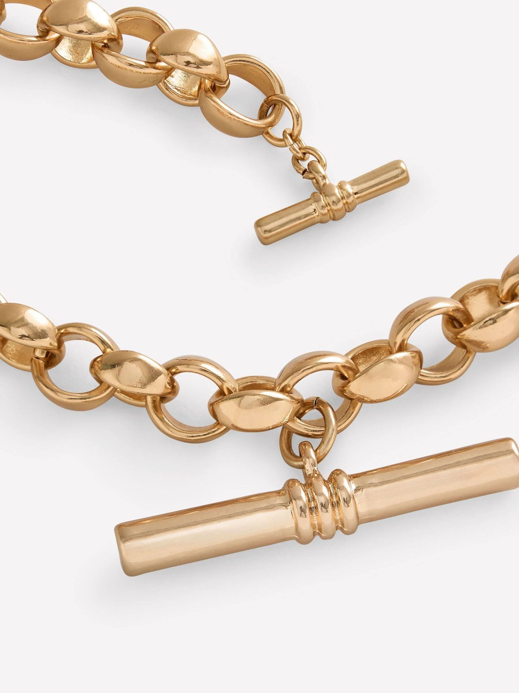 Boden Gold Tone Chunky T-bar Chain Necklace