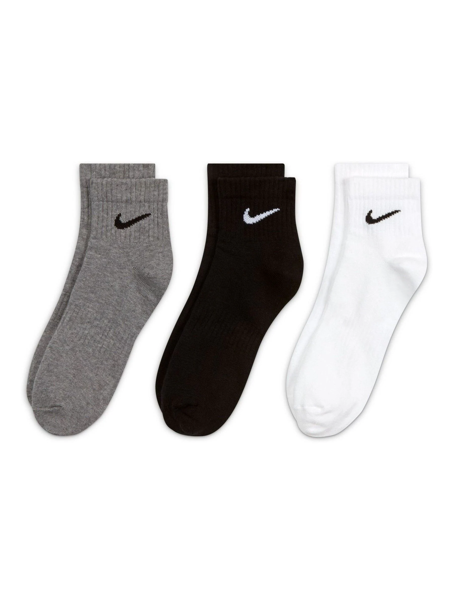 Nike White/Black Lightweight Everyday Ankle Socks 3 Pack