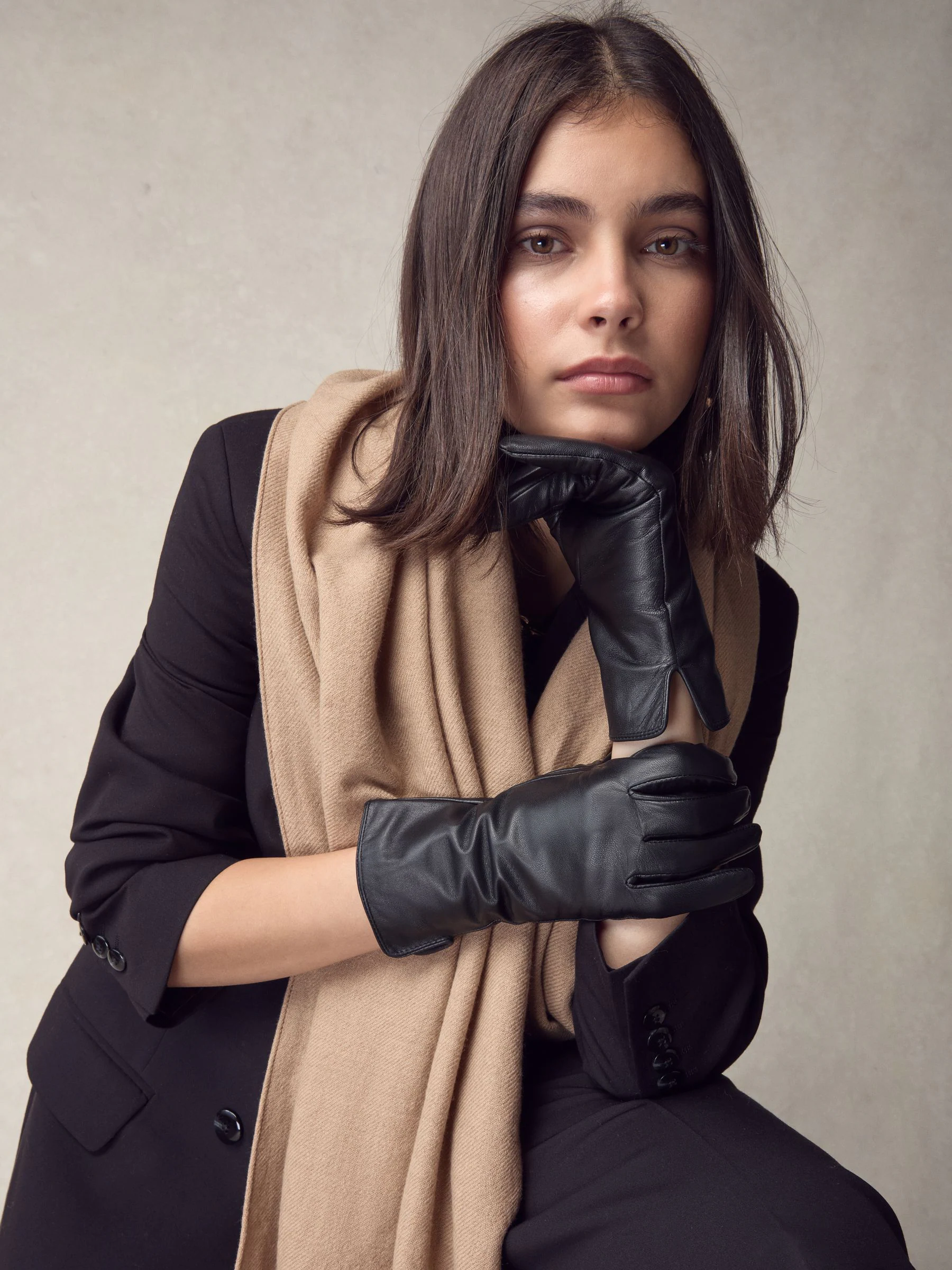Black Leather Gloves