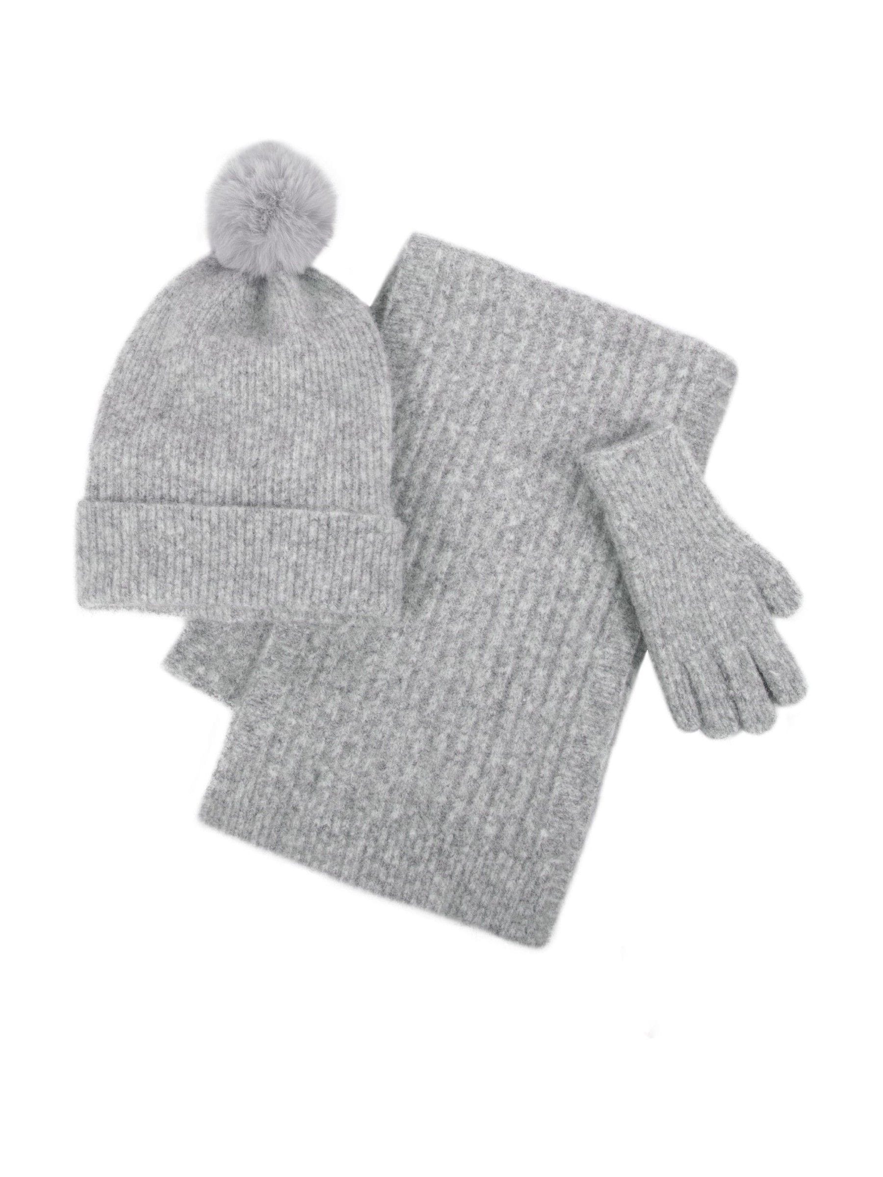 Totes Grey Toasties Ladies Knitted Hat Scarf and Gloves Gift Set