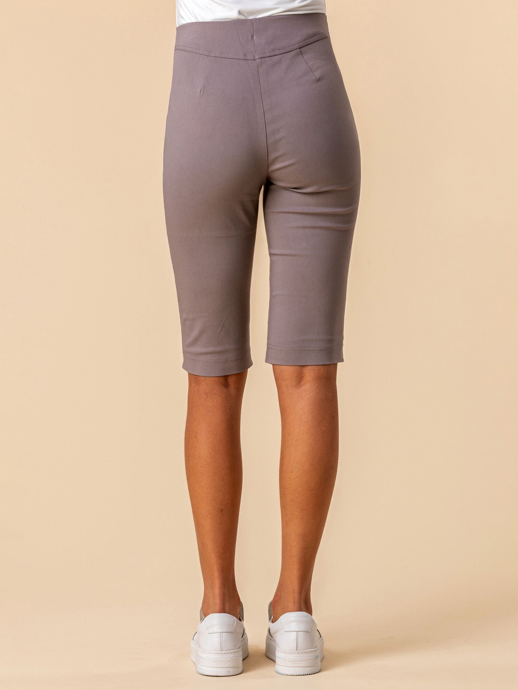 Roman Light Brown Knee Length Stretch Shorts