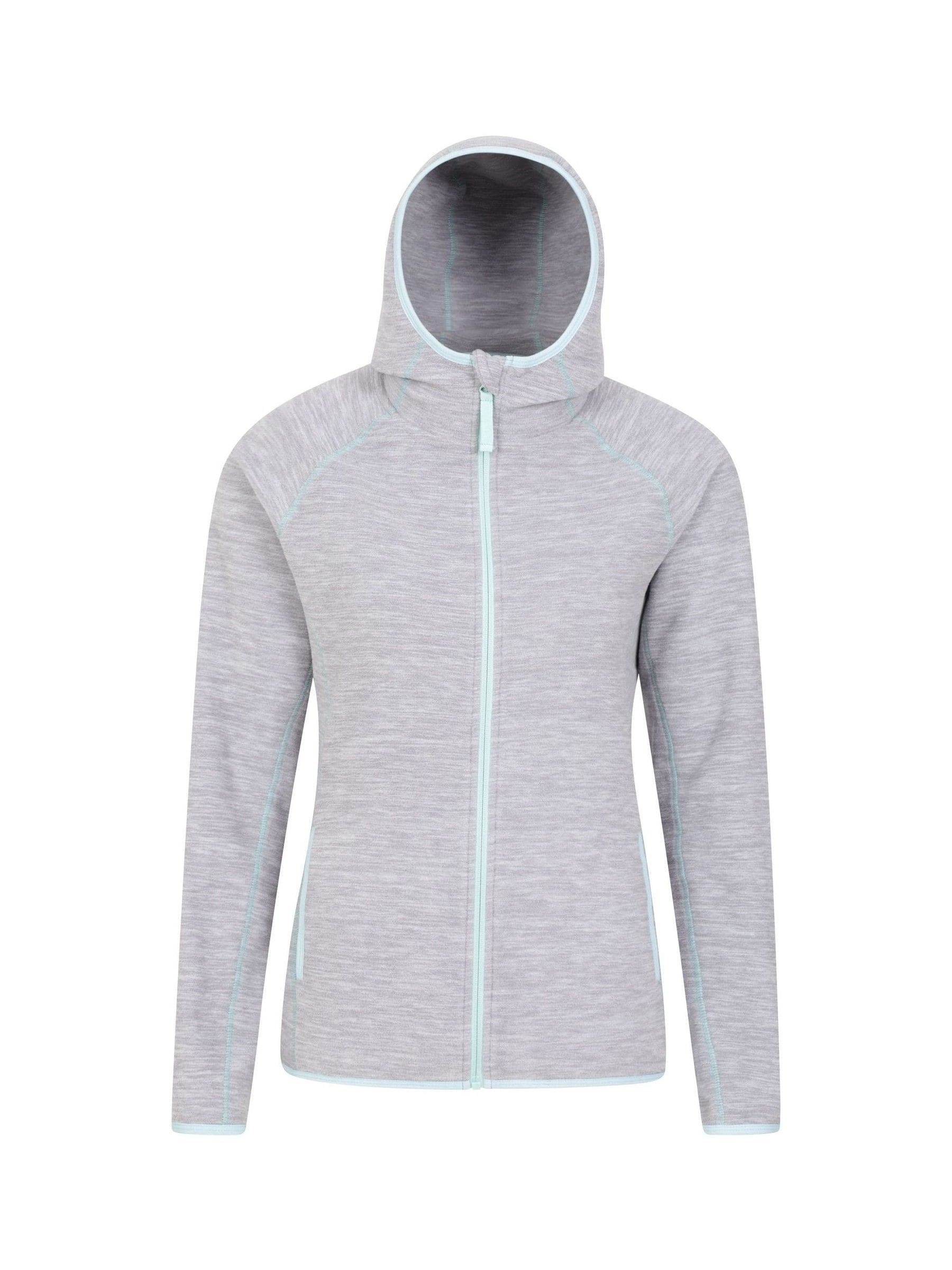 Mountain Warehouse Grey Womens Lleyn Melange Full Zip Fleece Hoodie