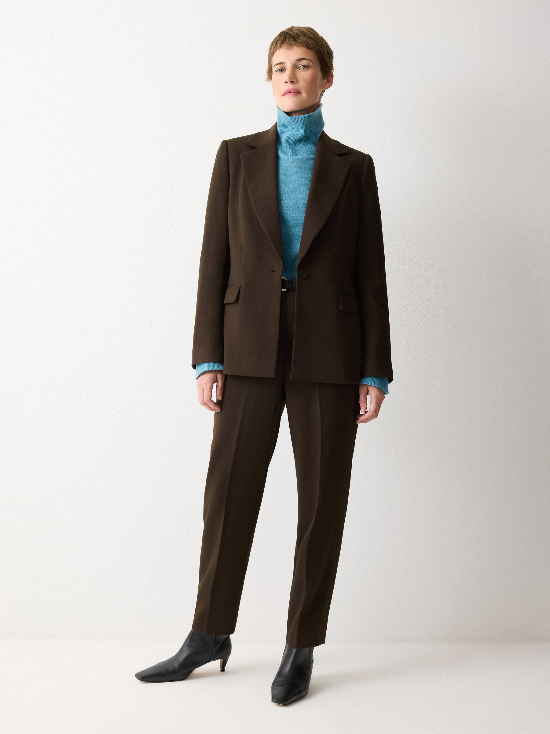 Jigsaw Brown Kenley Crepe Blazer