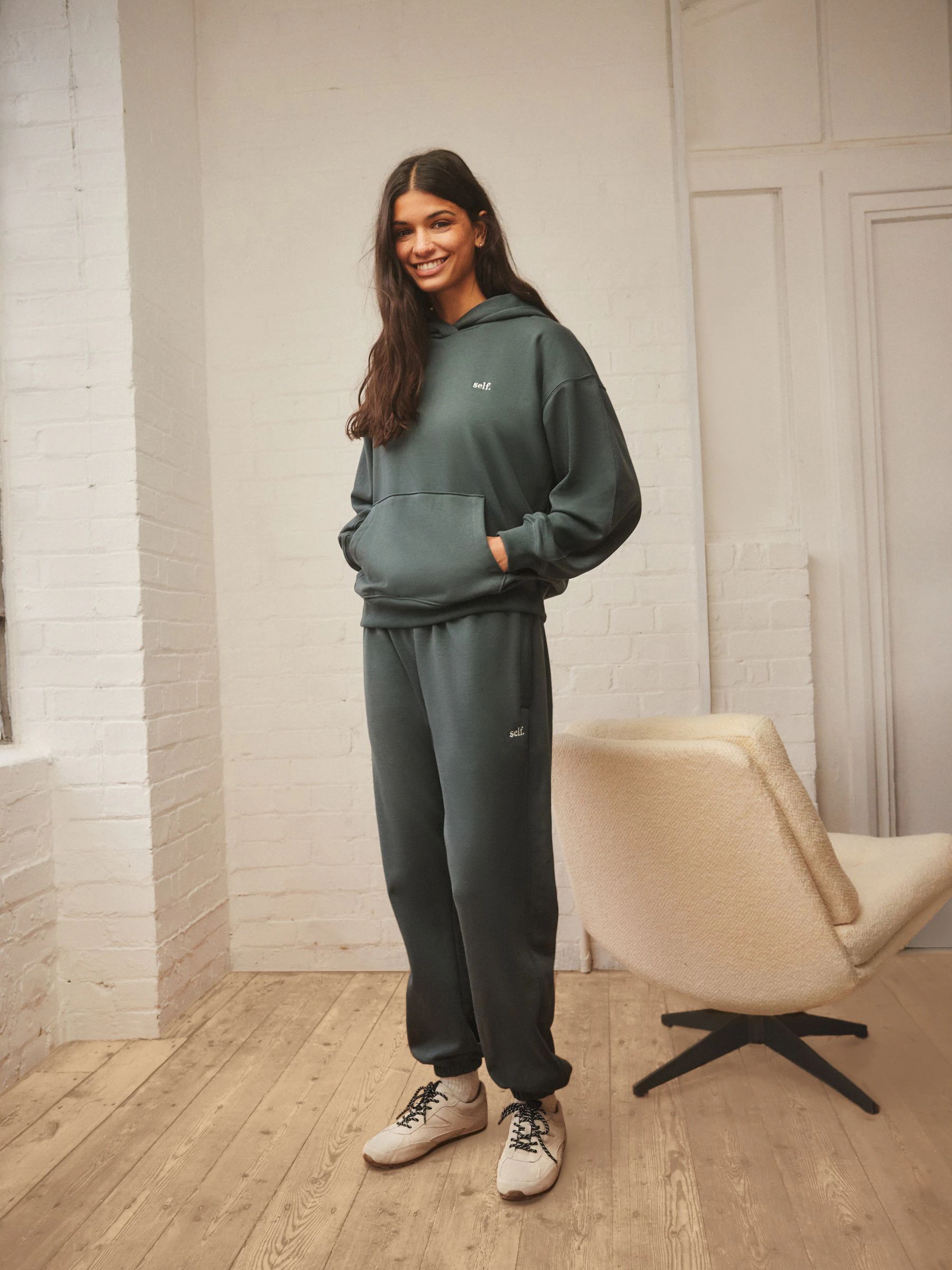 self. Teal Blue Cuffed Joggers