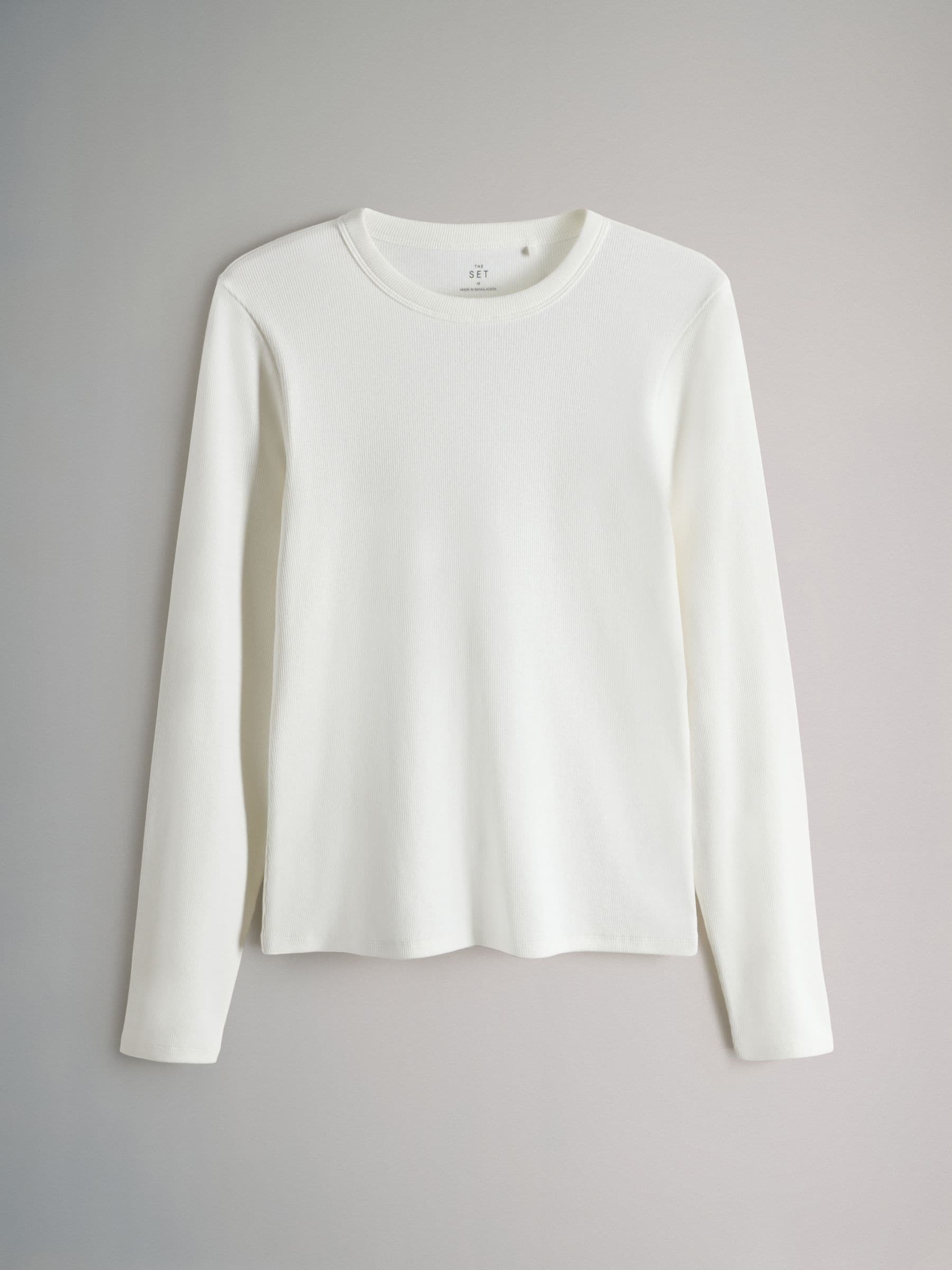 The Set 5 Pack Ribbed Long Sleeve T-Shirts Brown/Pink/White/Stripe