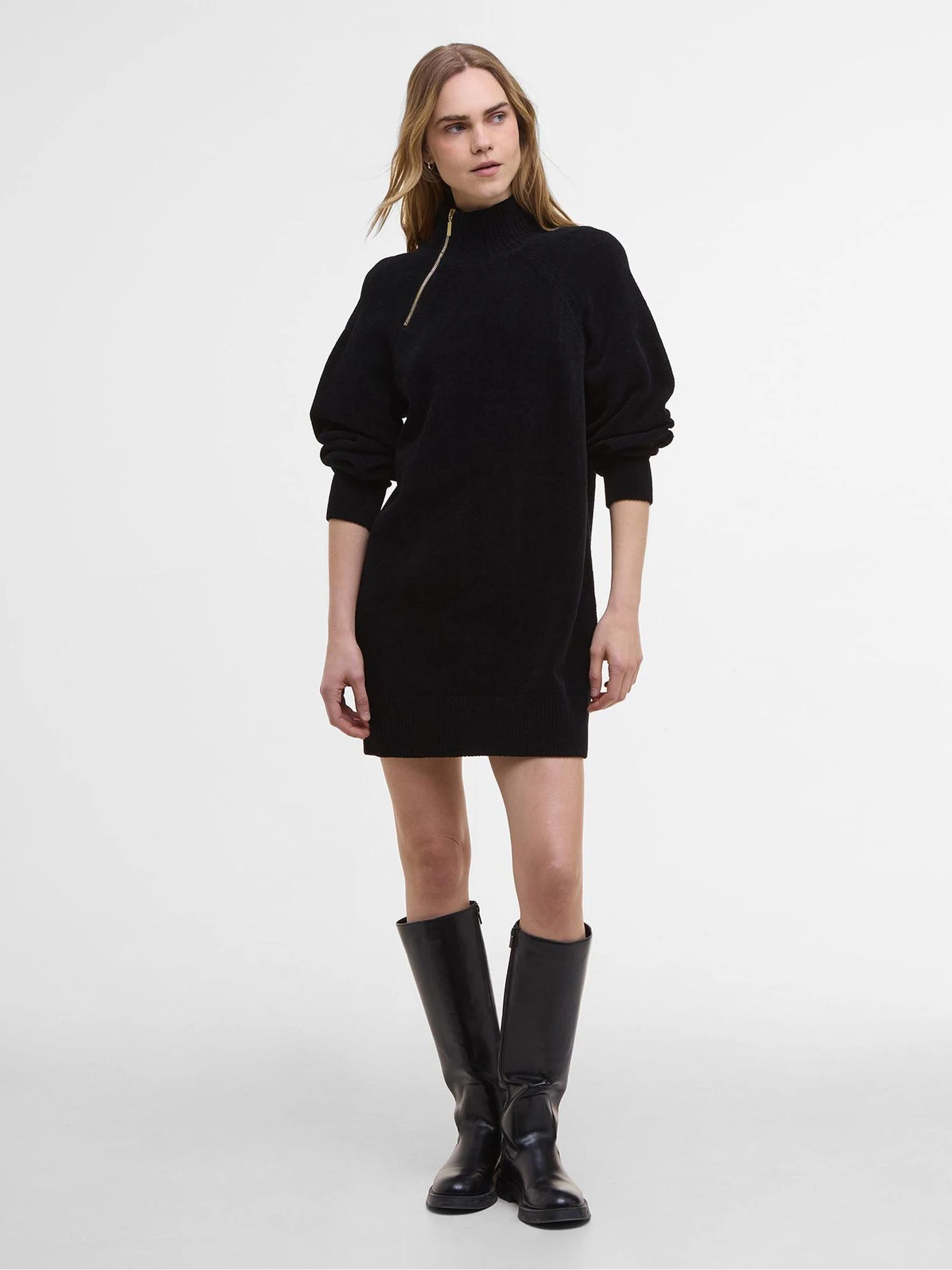 Barbour® International Black Saskia Knitted Mini Dress