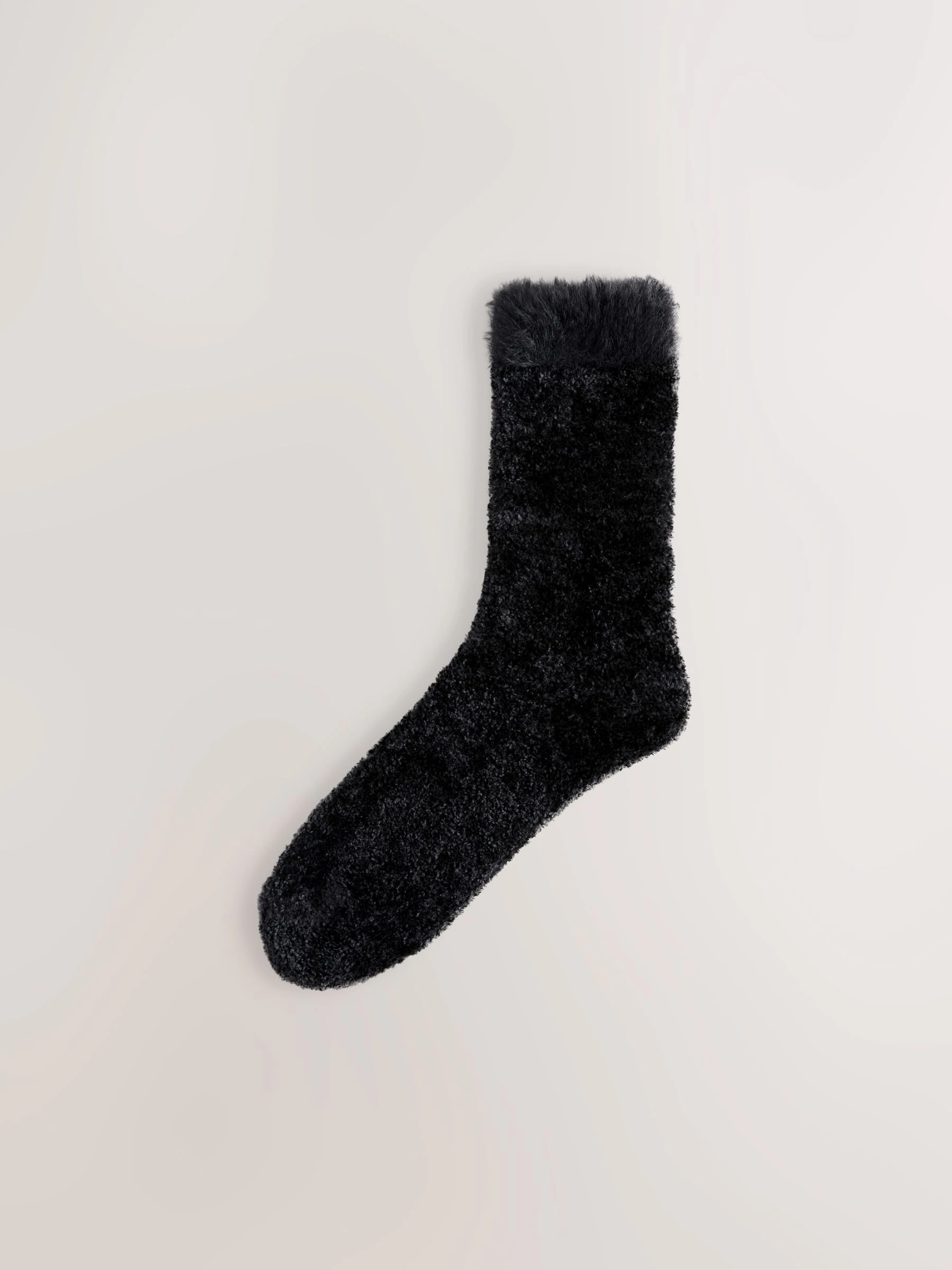 Black/ Neutral Velvet Cosy Socks 2 Pack