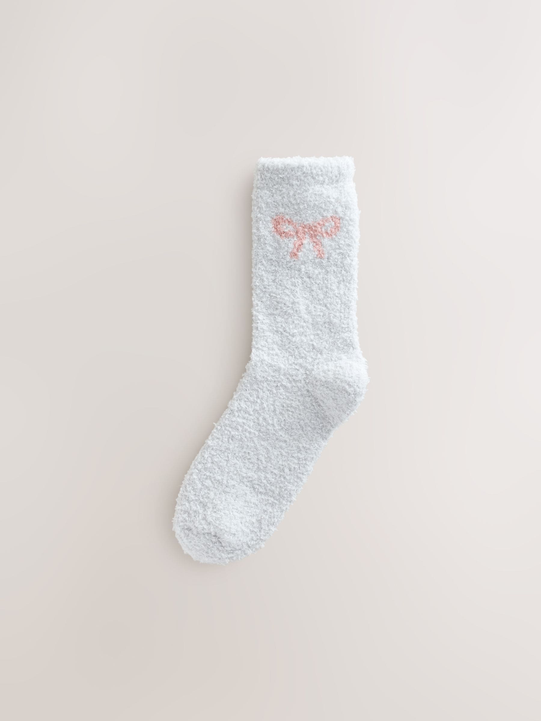 Pink/Grey Bows Cosy Ankle Socks 4 Pack
