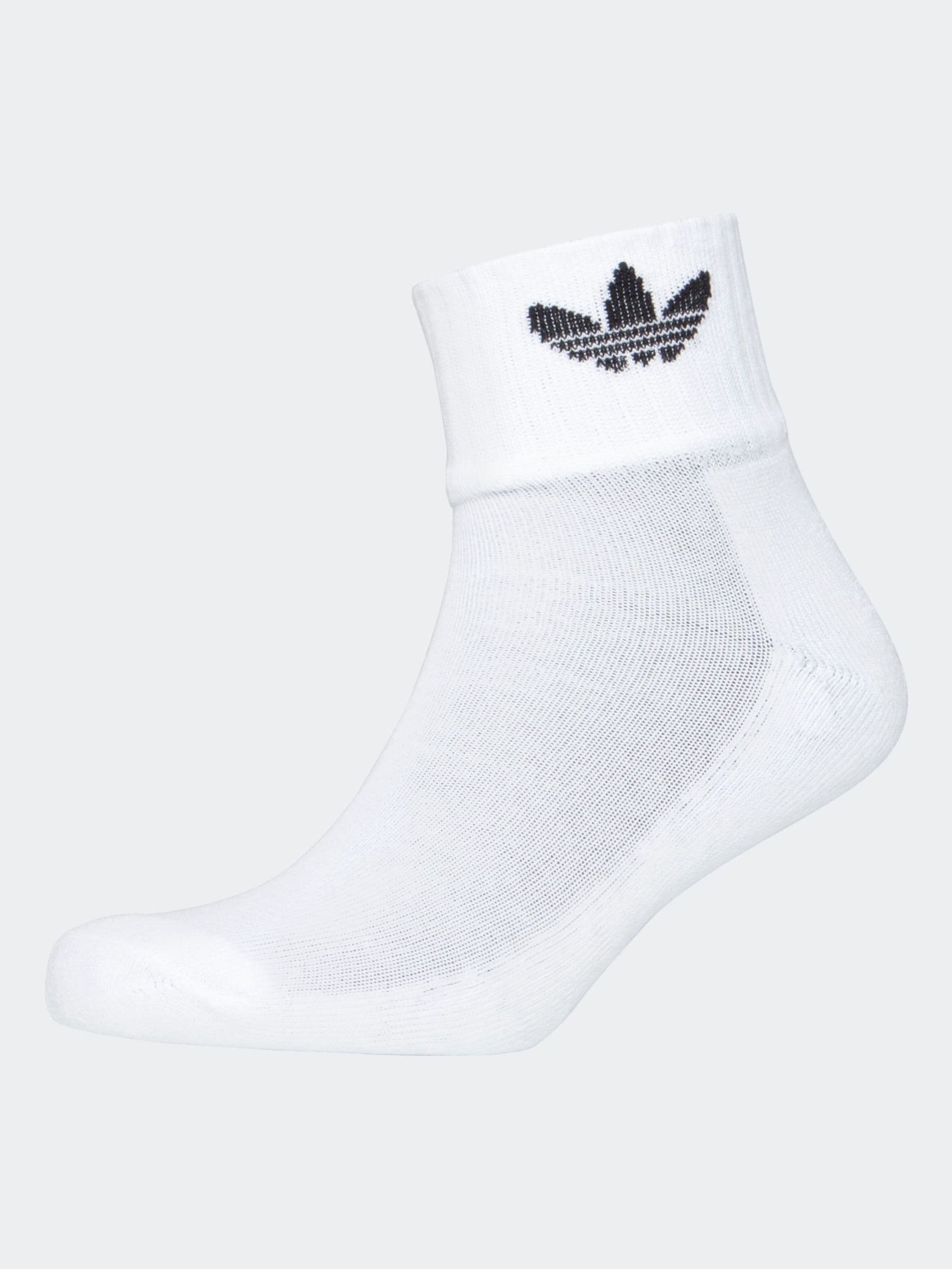 adidas Originals White Ecru Mid Ankle Socks 3 Pack