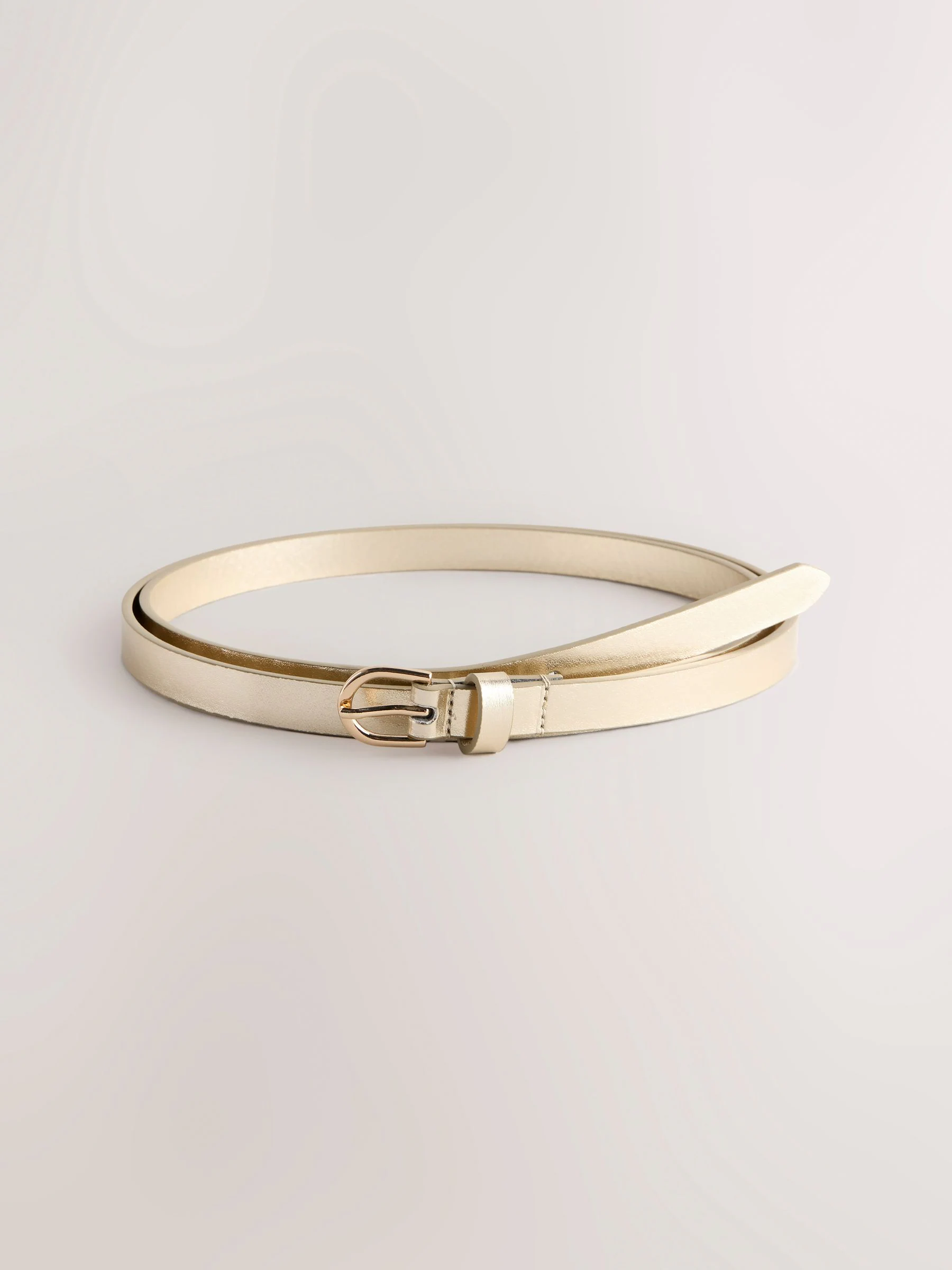 Silver/Gold PU Skinny Belts 2 Pack