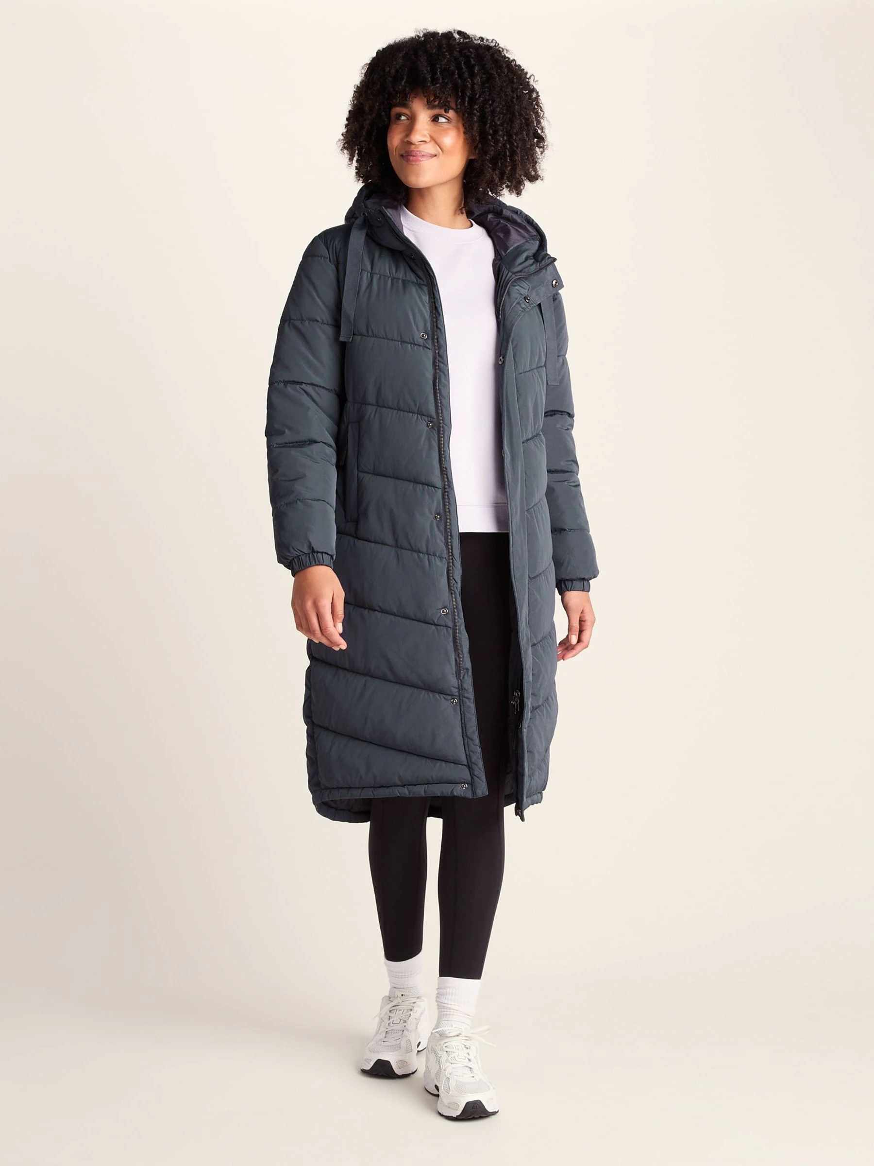 Tog 24 Blue Raleigh Thermal Padded Hooded Long Coat