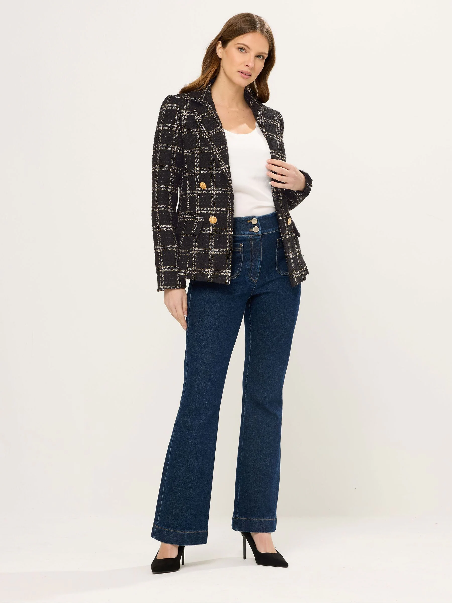 Star by Julien MacDonald Black Check Boucle Blazer