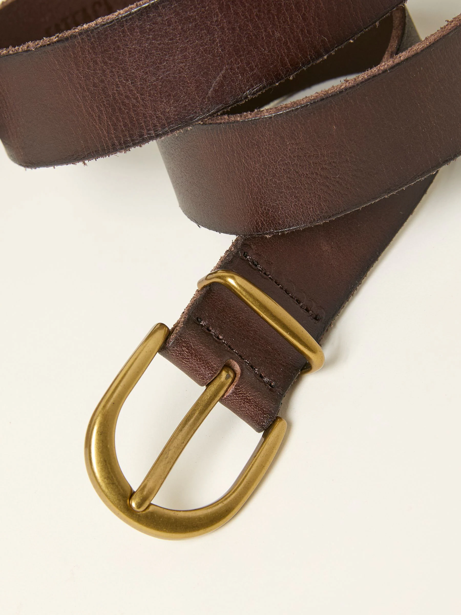 FatFace Chocolate Brown Plain Leather Belt