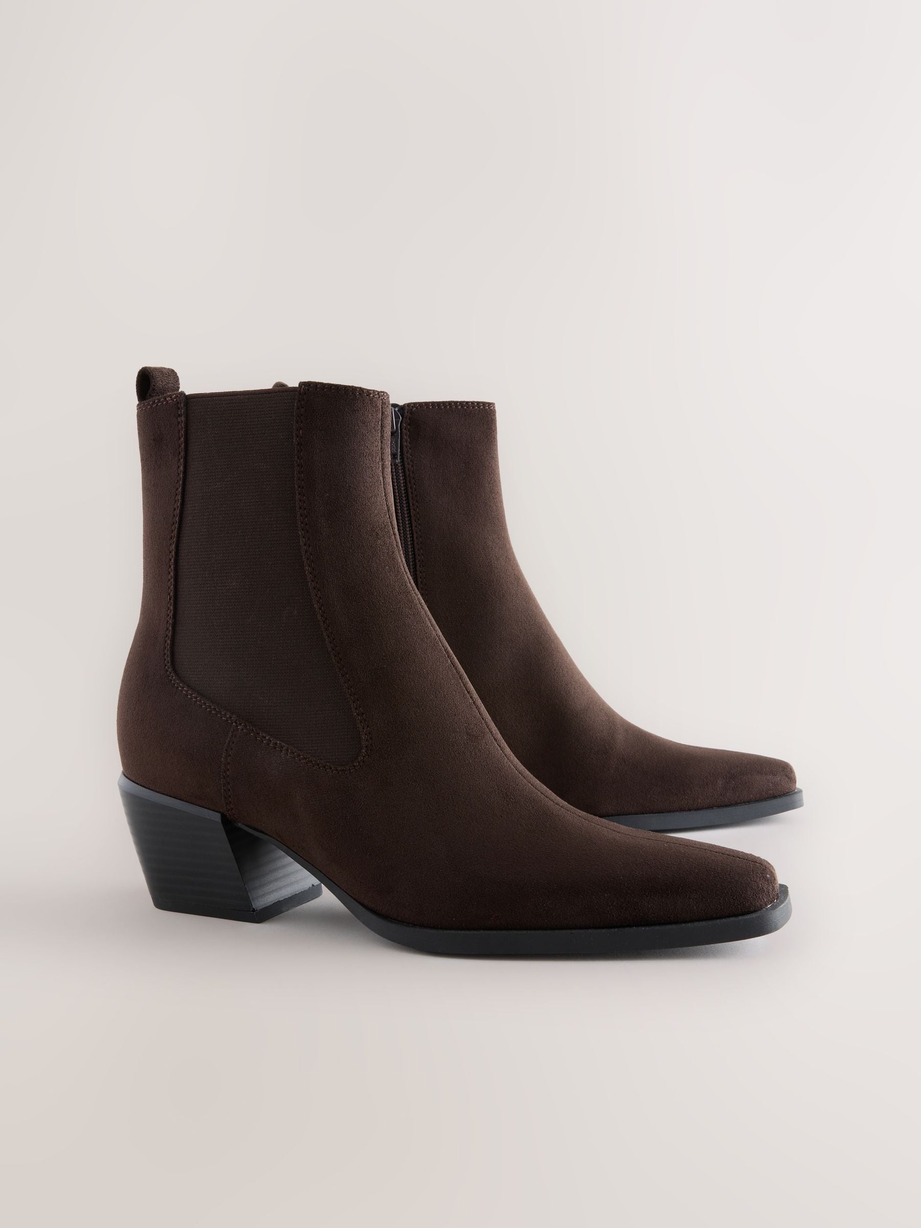 Chocolate Brown Standard/Wide Fit Chelsea Style Western Cowboy Boots