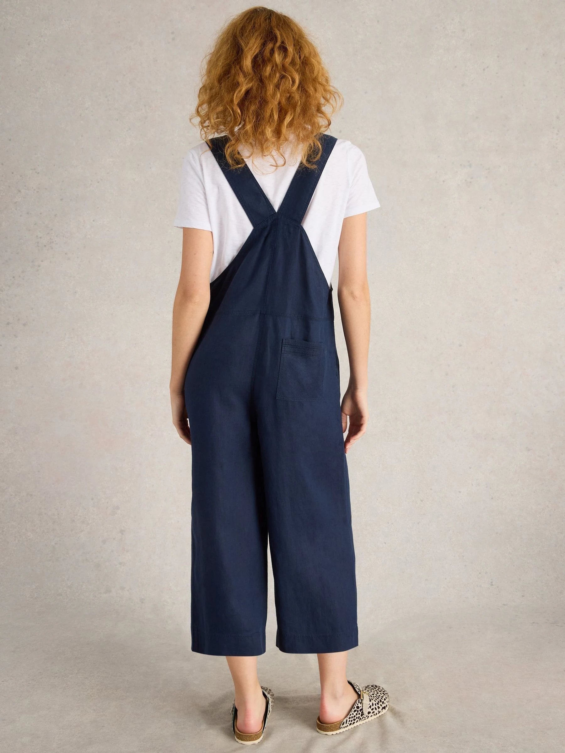 White Stuff Blue Viola 100% Linen Dungarees