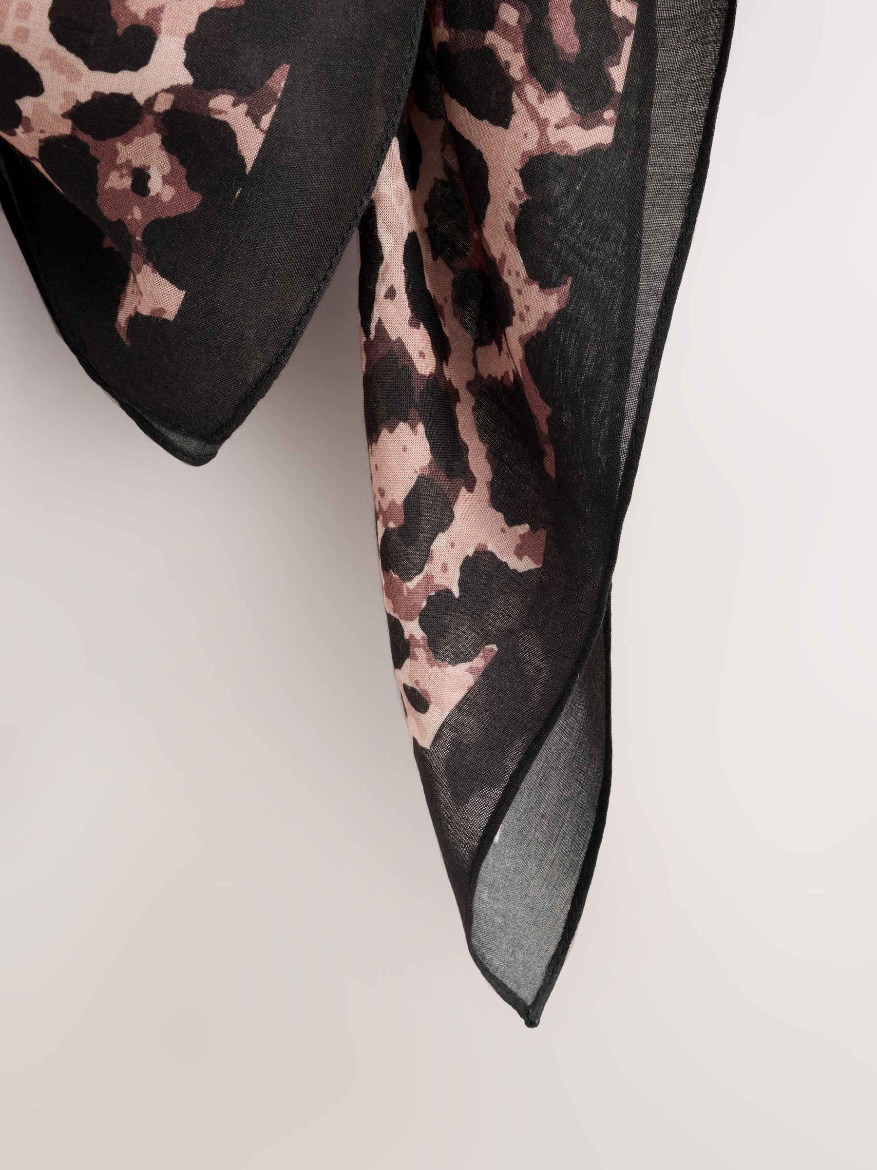 Leopard Print Satin Square Scarf
