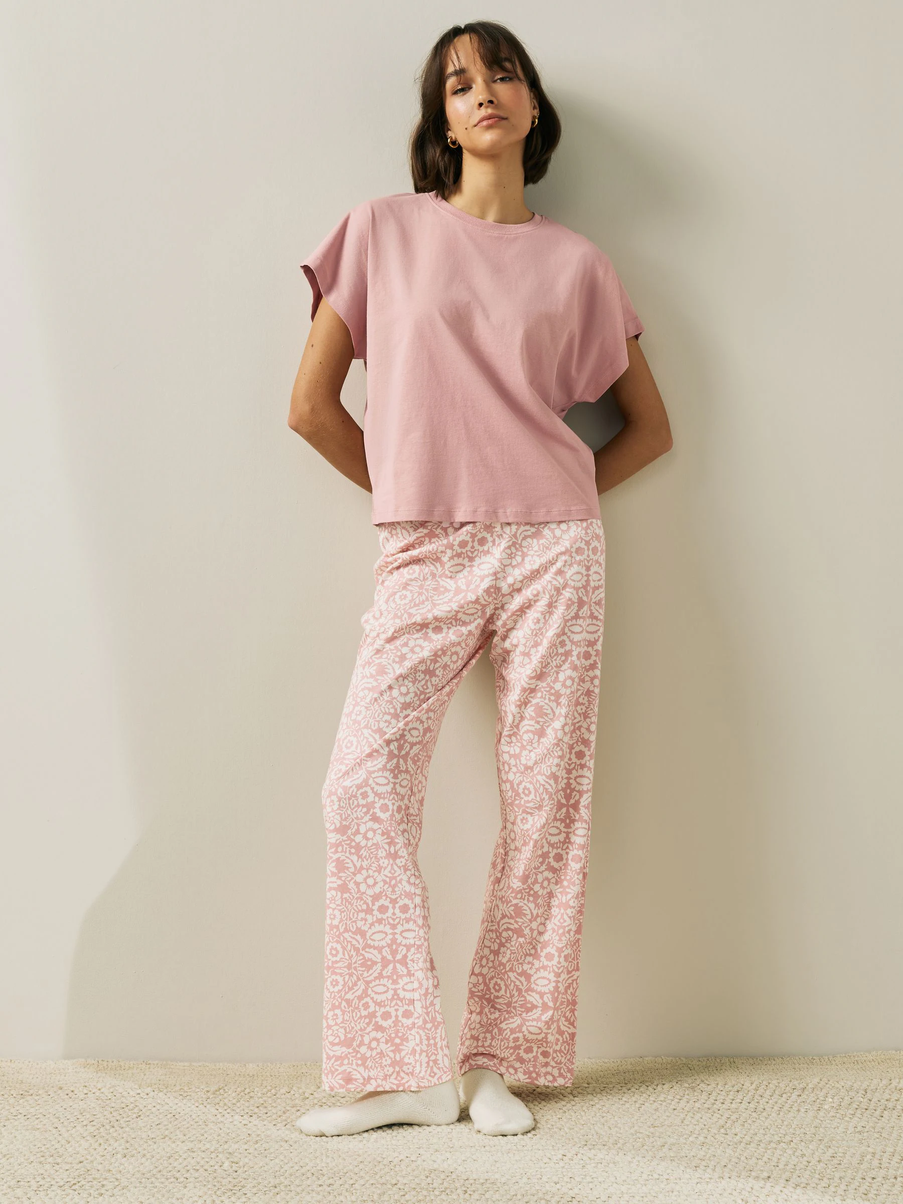 Pink/Blue Floral Short Sleeve Pyjamas 2 Pack