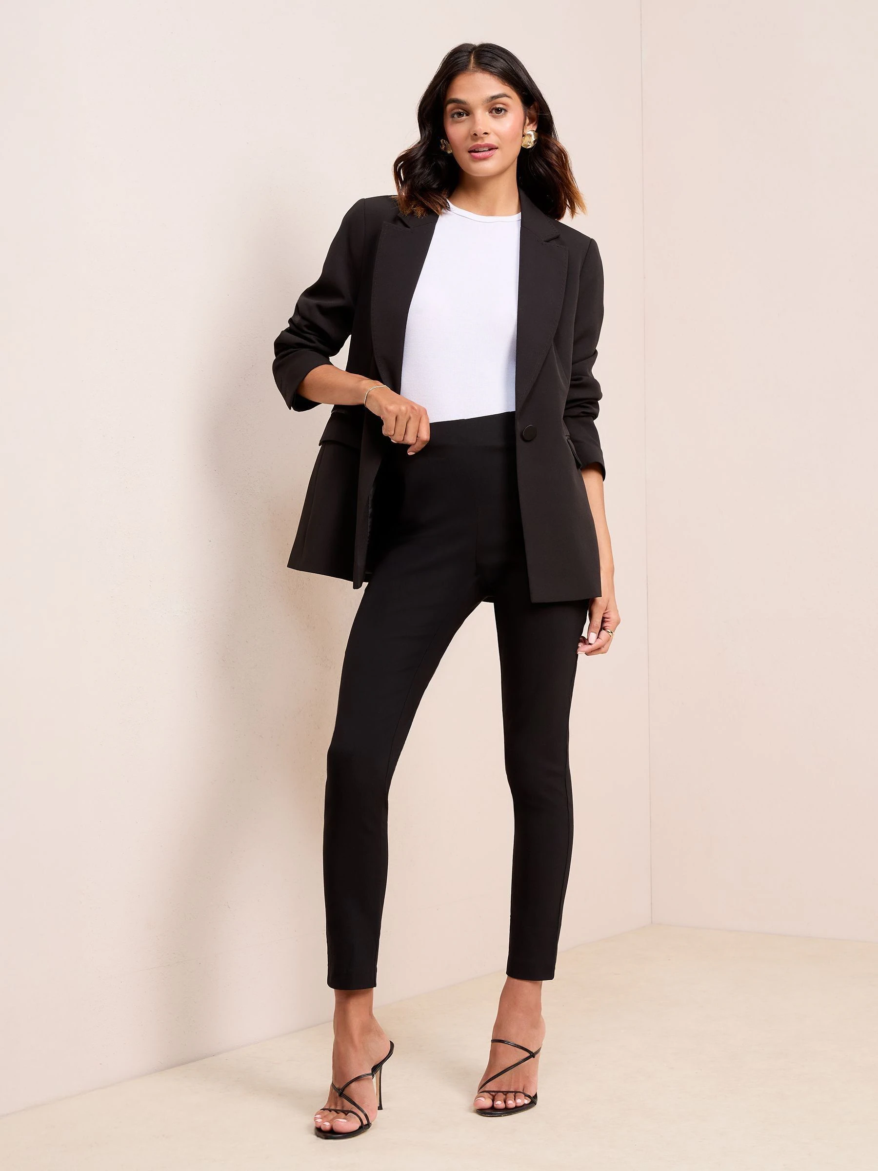 Friends Like These Black Sculpting Stretch Slim Trousers