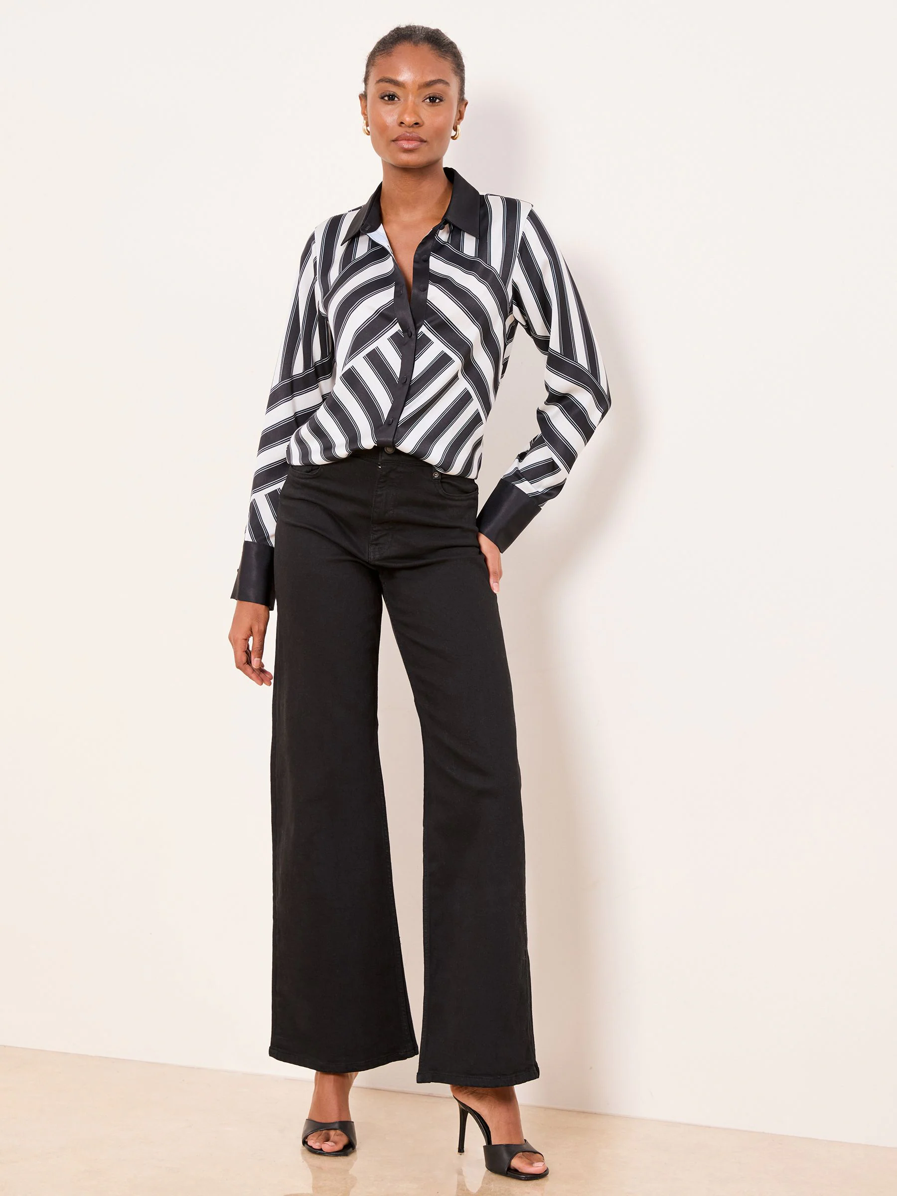 Lipsy Monochrome Stripe Shirt