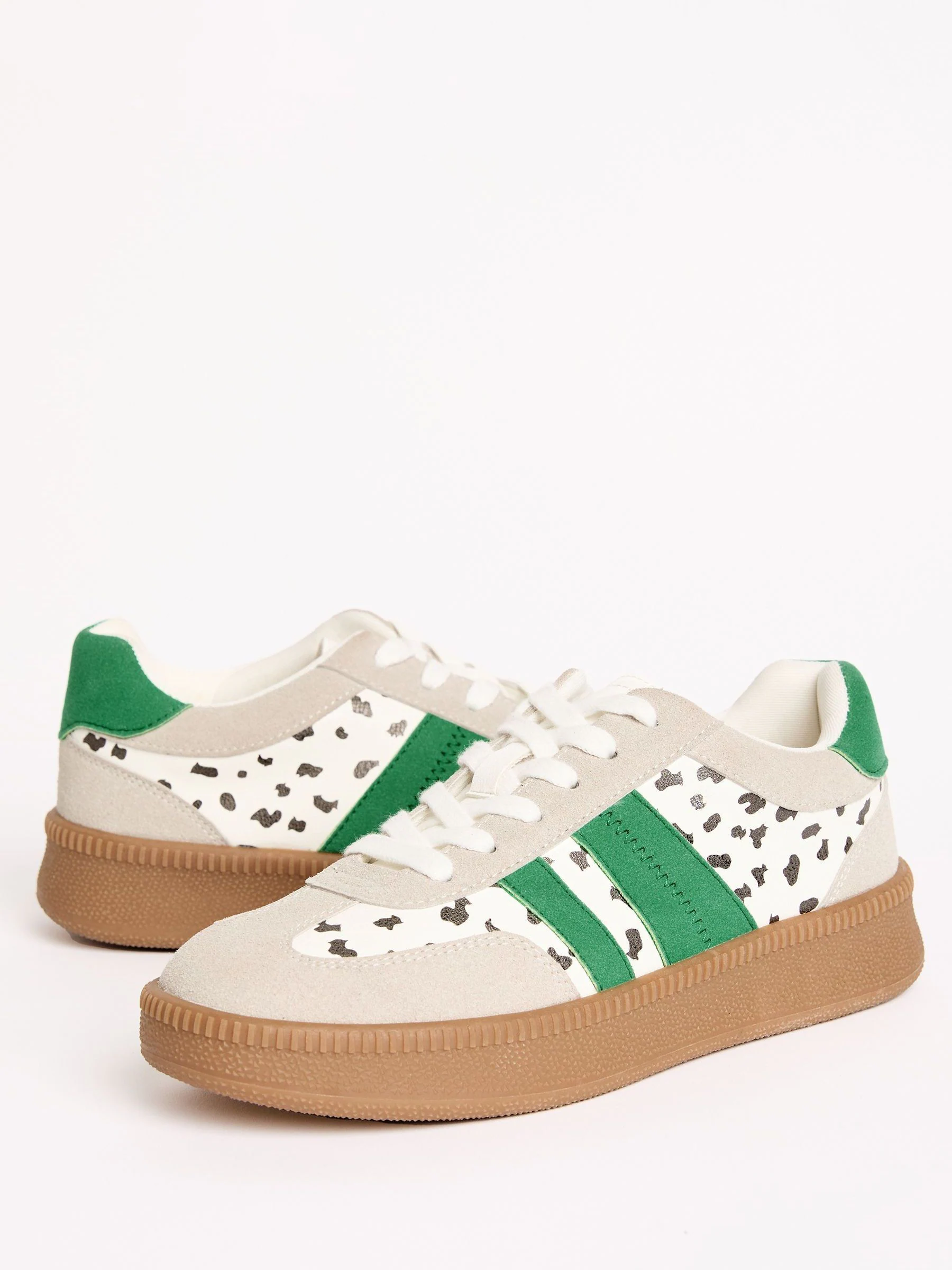 Friends Like These White Spot Standard Fit Lace Up Retro Gumsole Sports Trainers